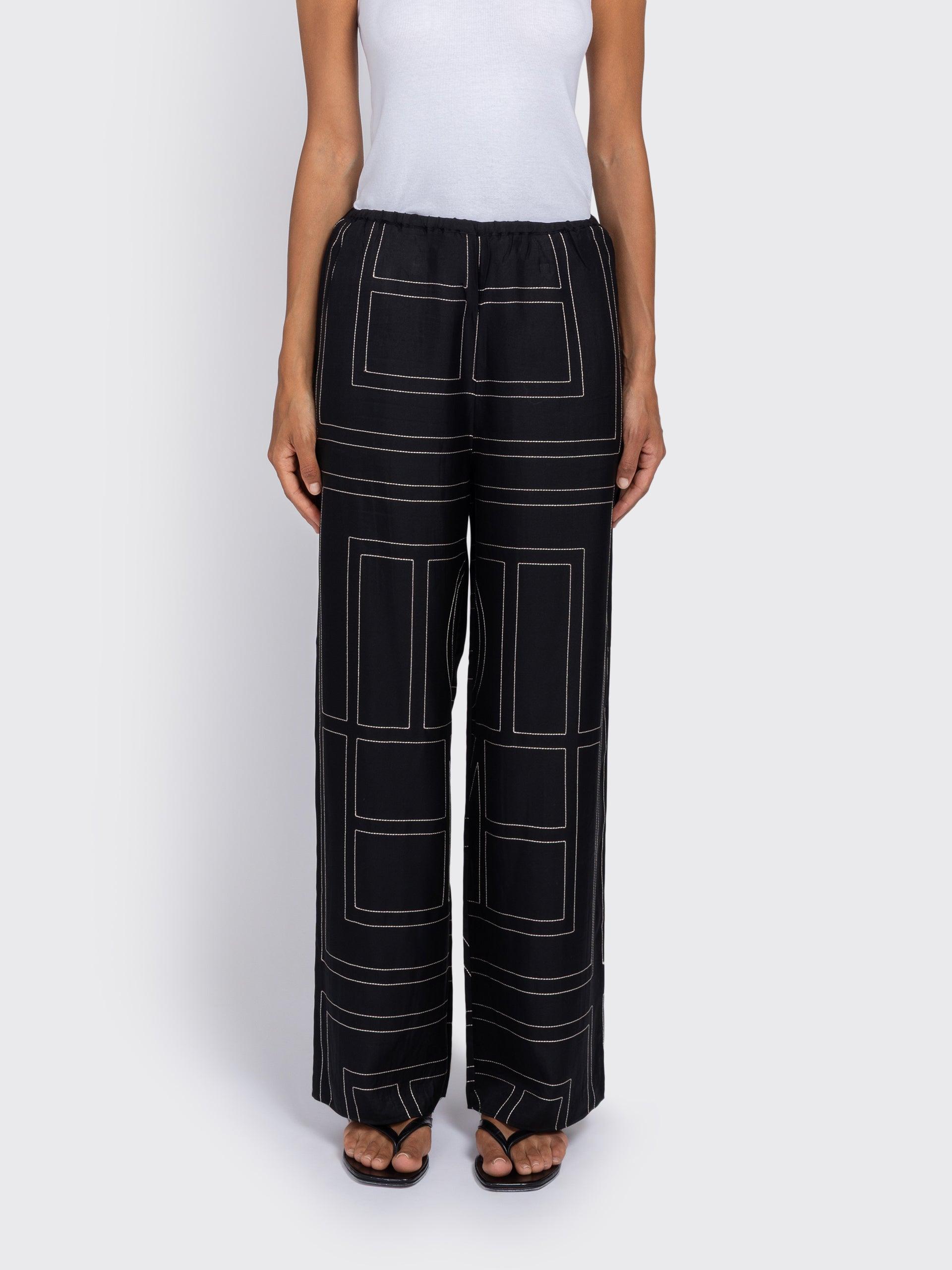 Monogram Silk Pj Bottoms