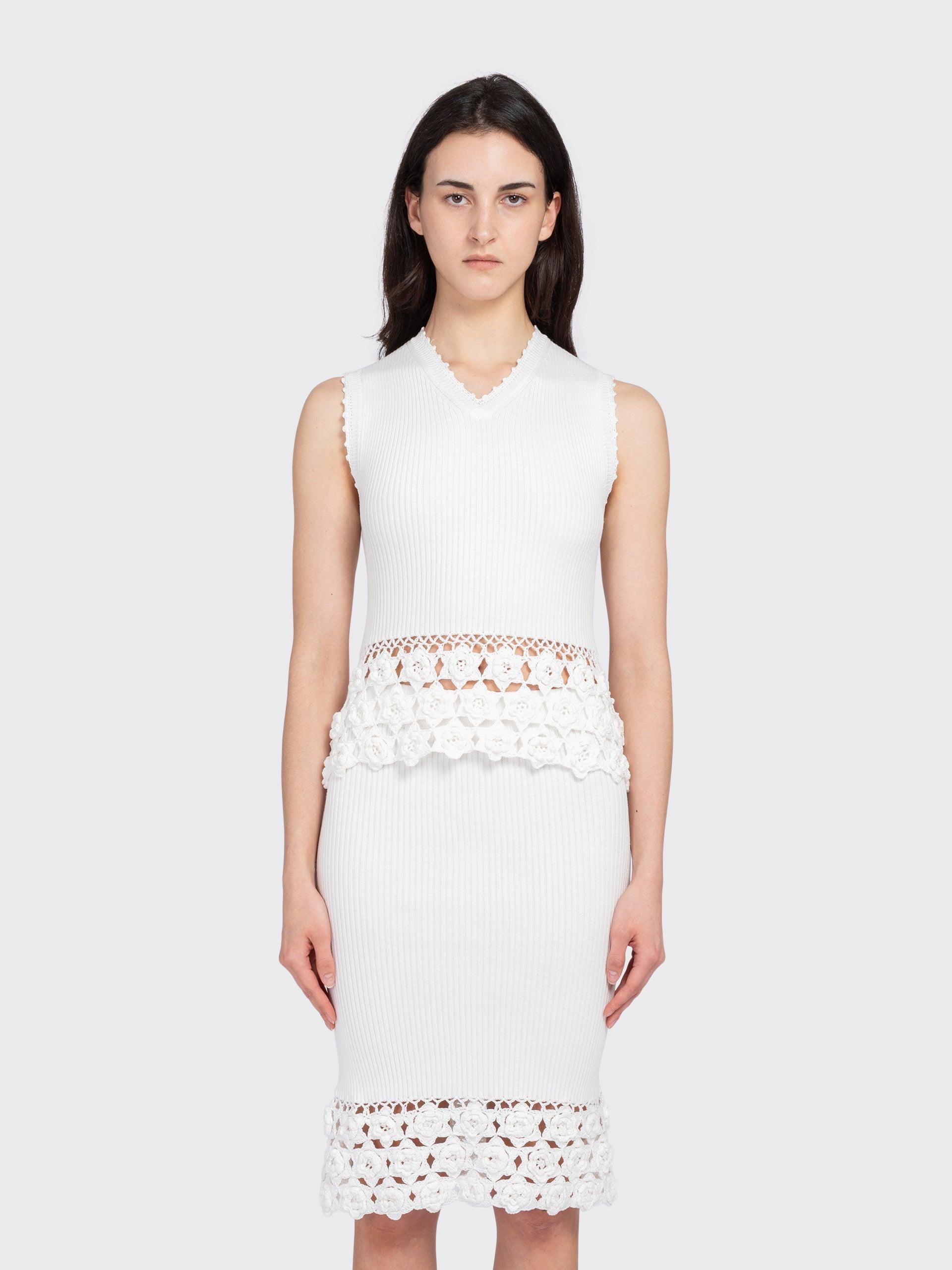 Fine Cotton Rib Crochet Vest
