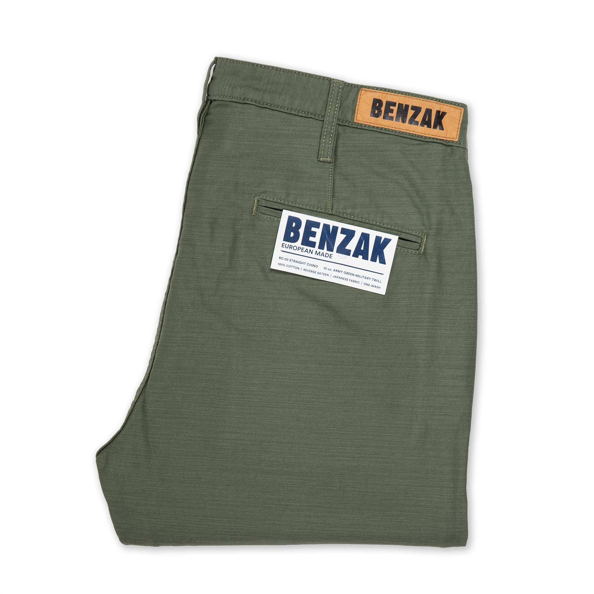 BC-03 STRAIGHT CHINO 10 oz. army green military twill