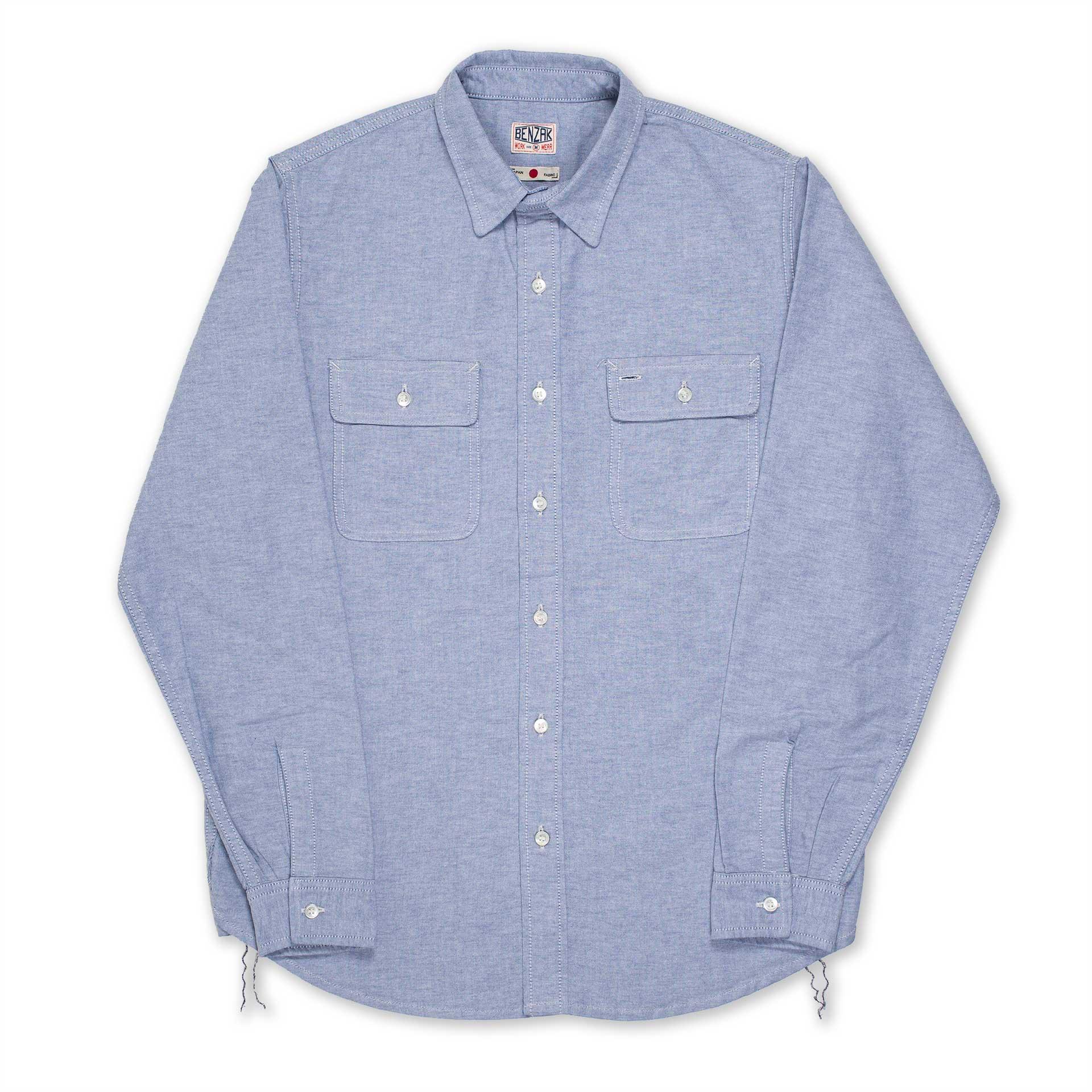 BWS-06 WORKER SHIRT 6 oz. navy & white oxford