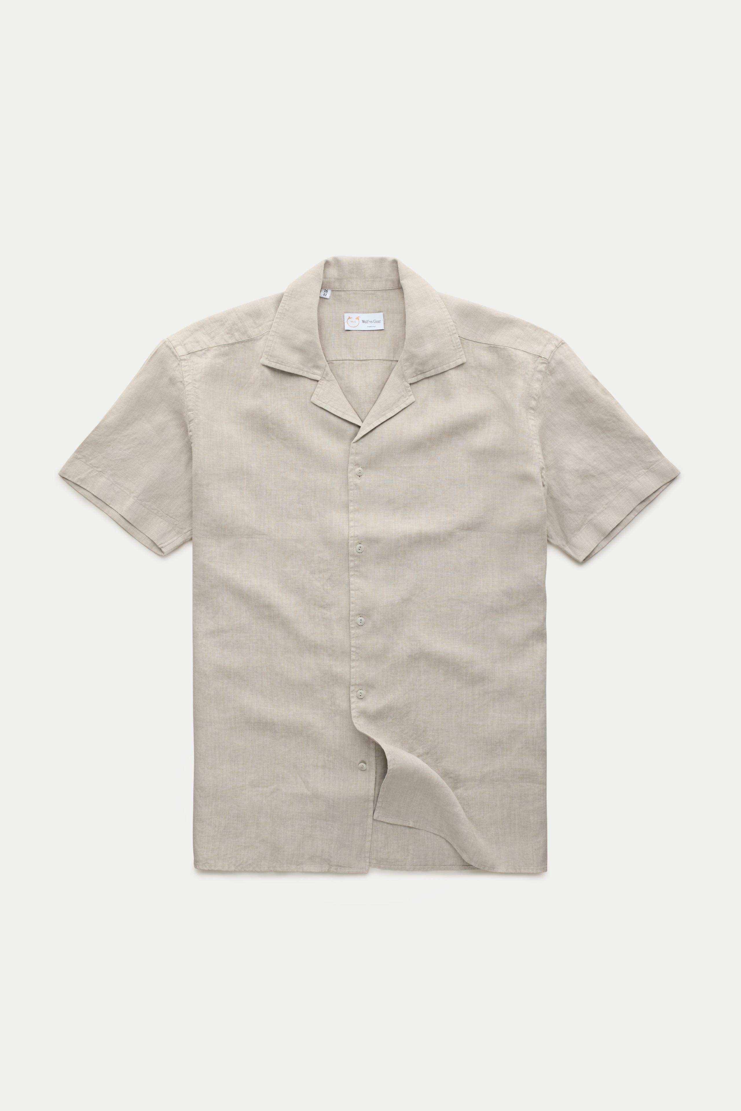 Linen Bowling Shirt Oxford Tan