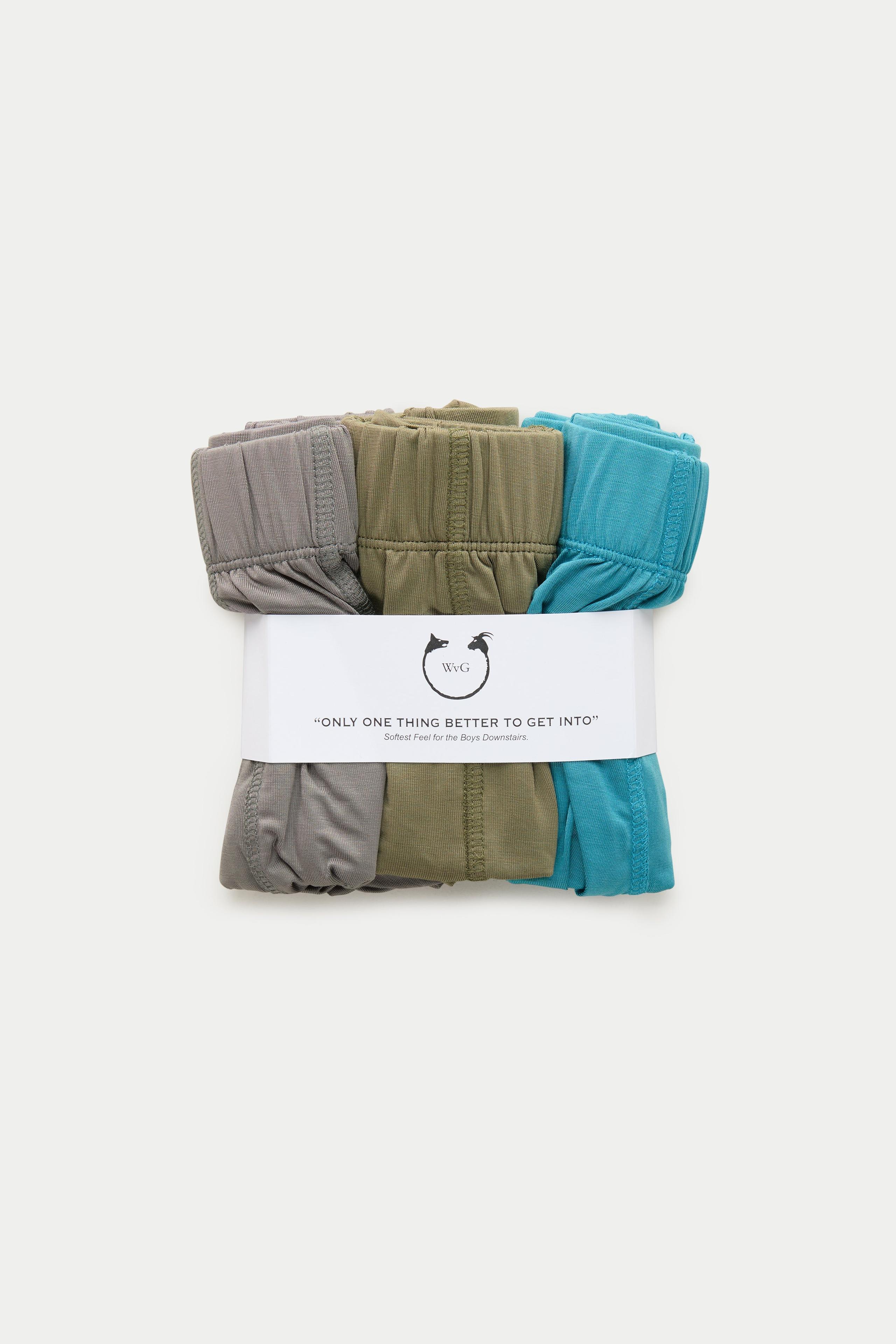 Lyocell Boxer Briefs Charcoal Grey, Burnt Olive and Storm Blue 3 Pack