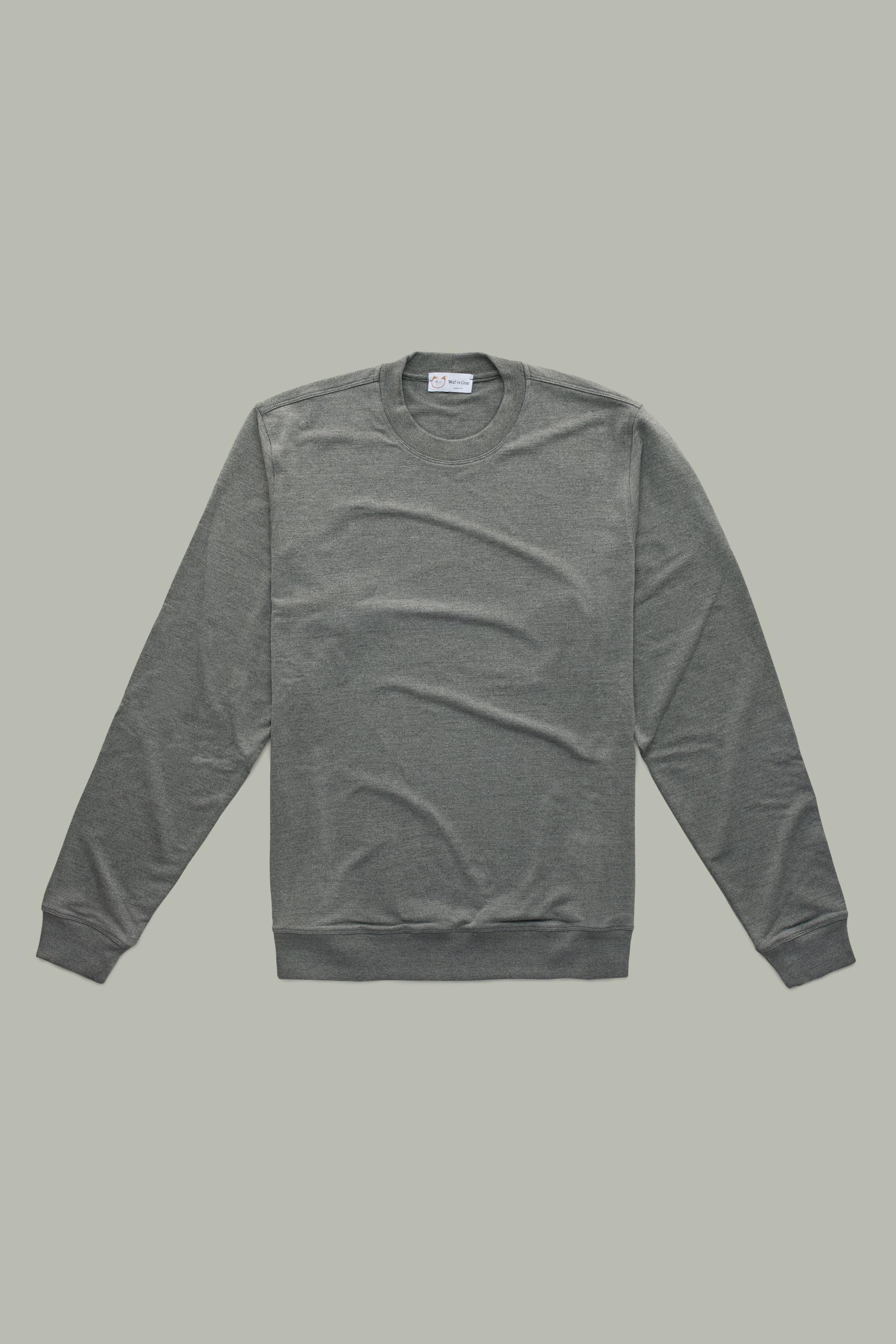 Crewneck Set Sleeve Bleach Sweatshirt Bamboo Sorona Gray