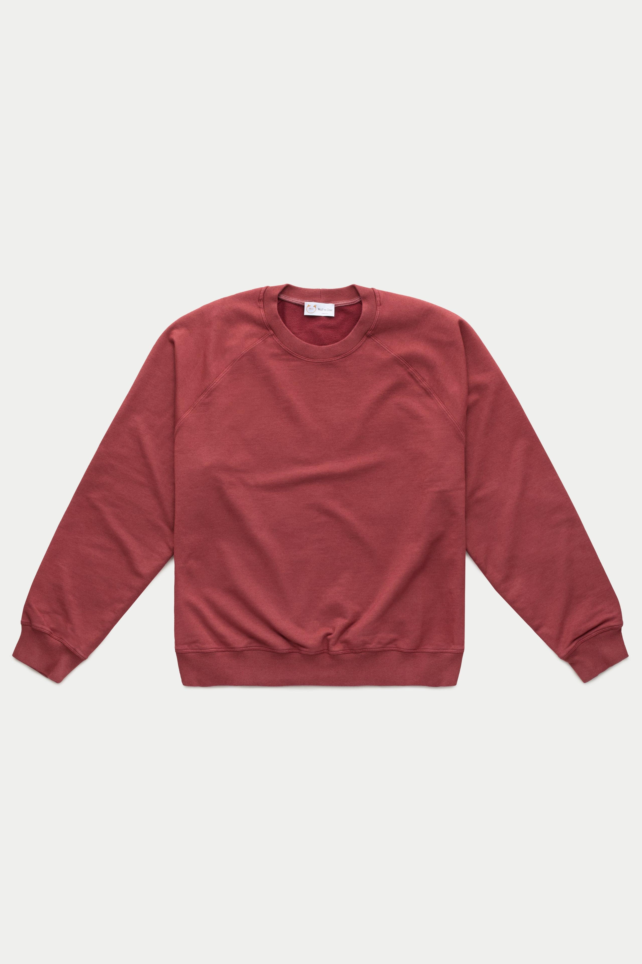 Cotton Modal Relaxed Raglan Sweatshirt Rosewood