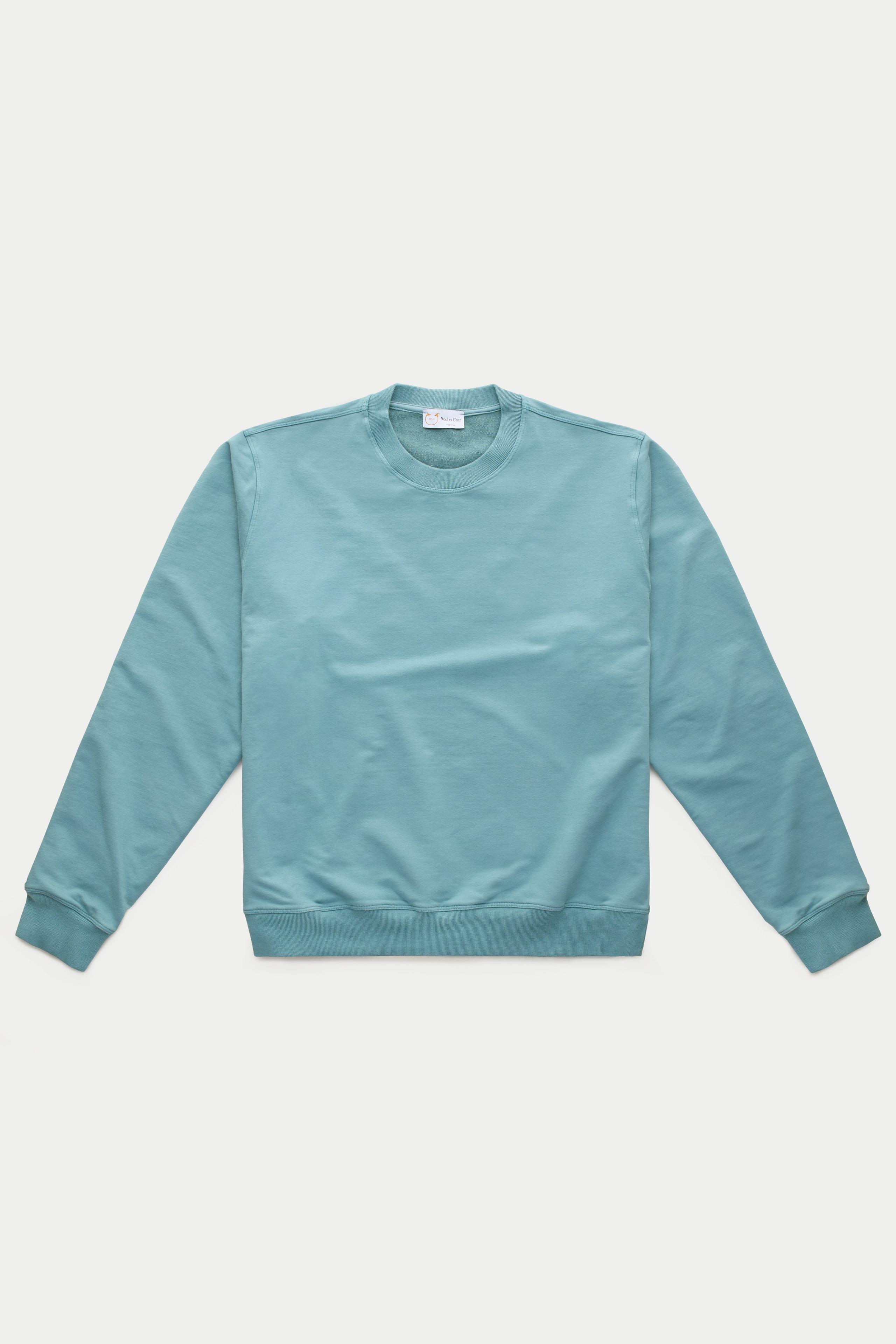 Cotton Modal Relaxed Set Sleeve Sweatshirt Smoke Blue