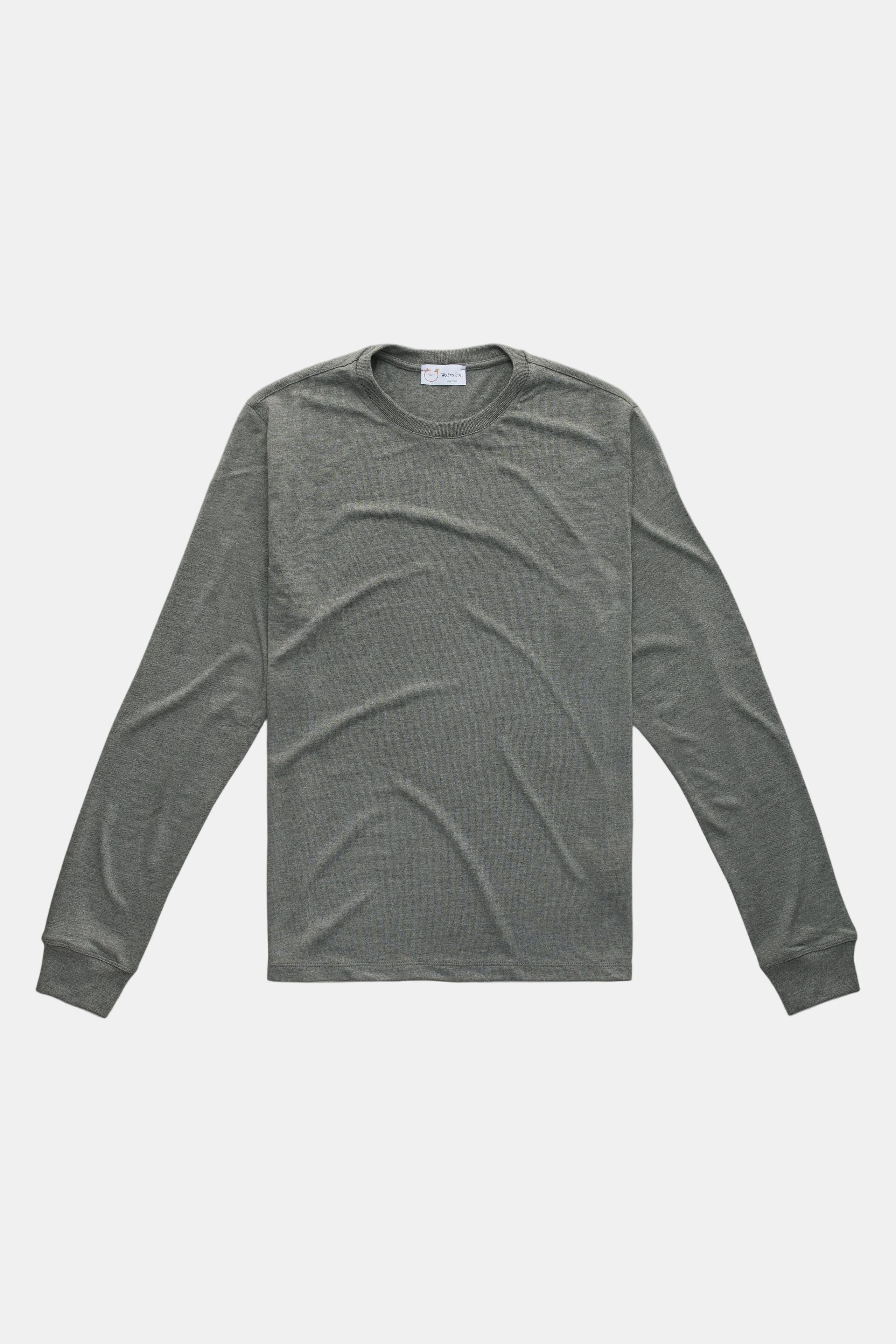 Light Weight Long Sleeve Bamboo Sorona Crewneck Grey