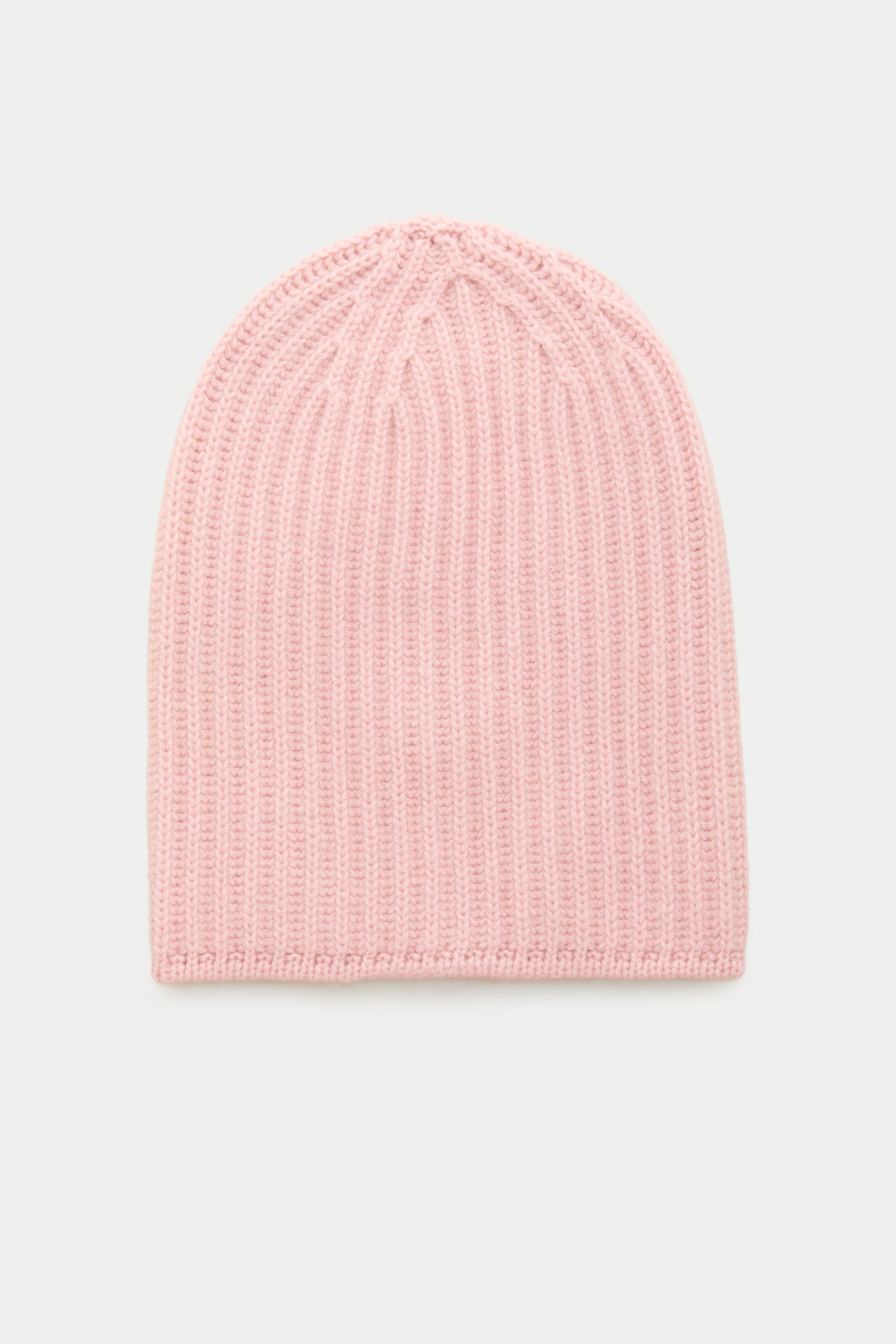 Wide Cuff Cashmere Beanie Pink