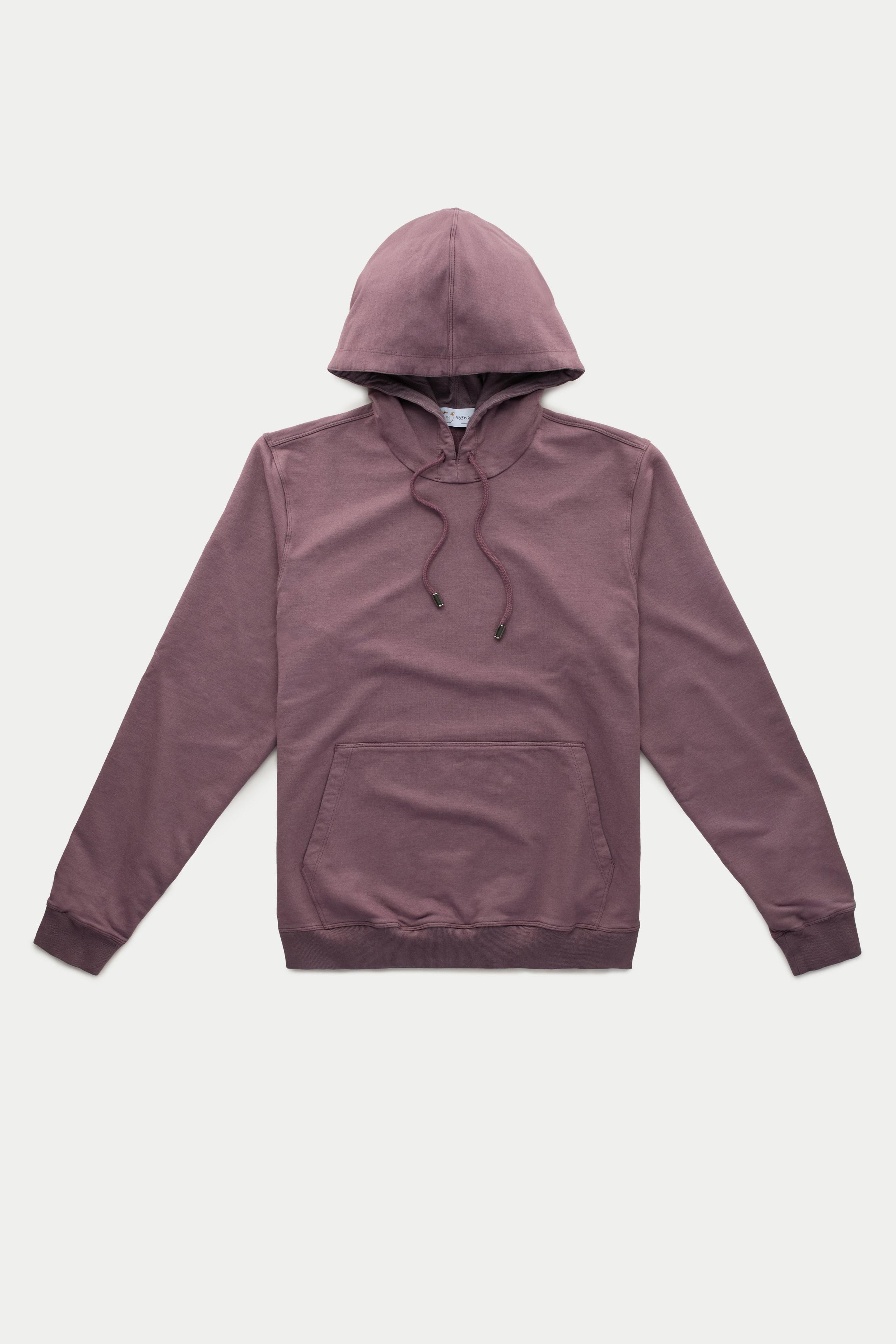Cotton Modal Hoodie Eggplant Vintage Effect