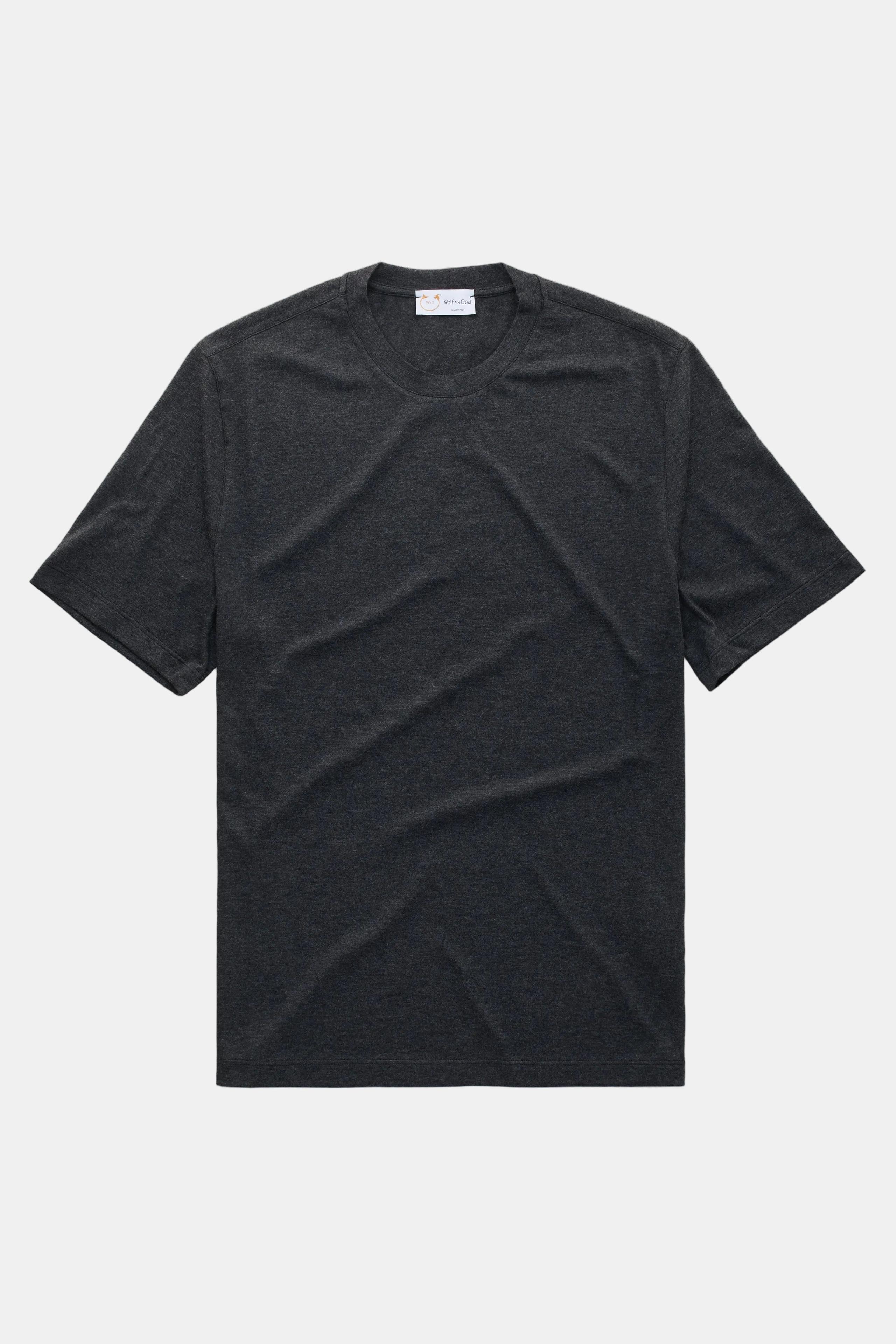Cotton Cashmere Short Sleeve Crew Neck Tee Fumo