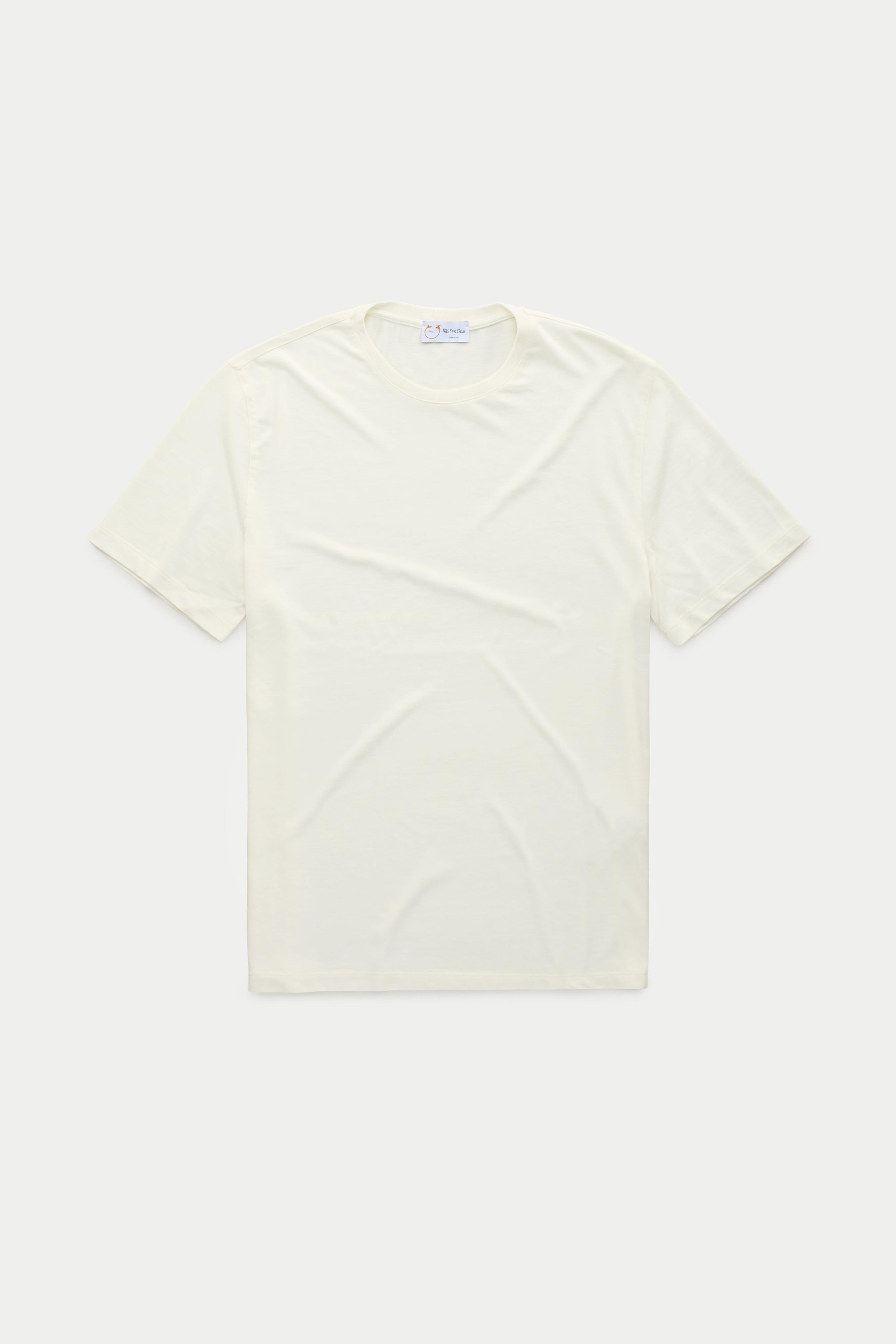Light Weight Bamboo Sorona Short Sleeve Crew Neck T-Shirt Snow White