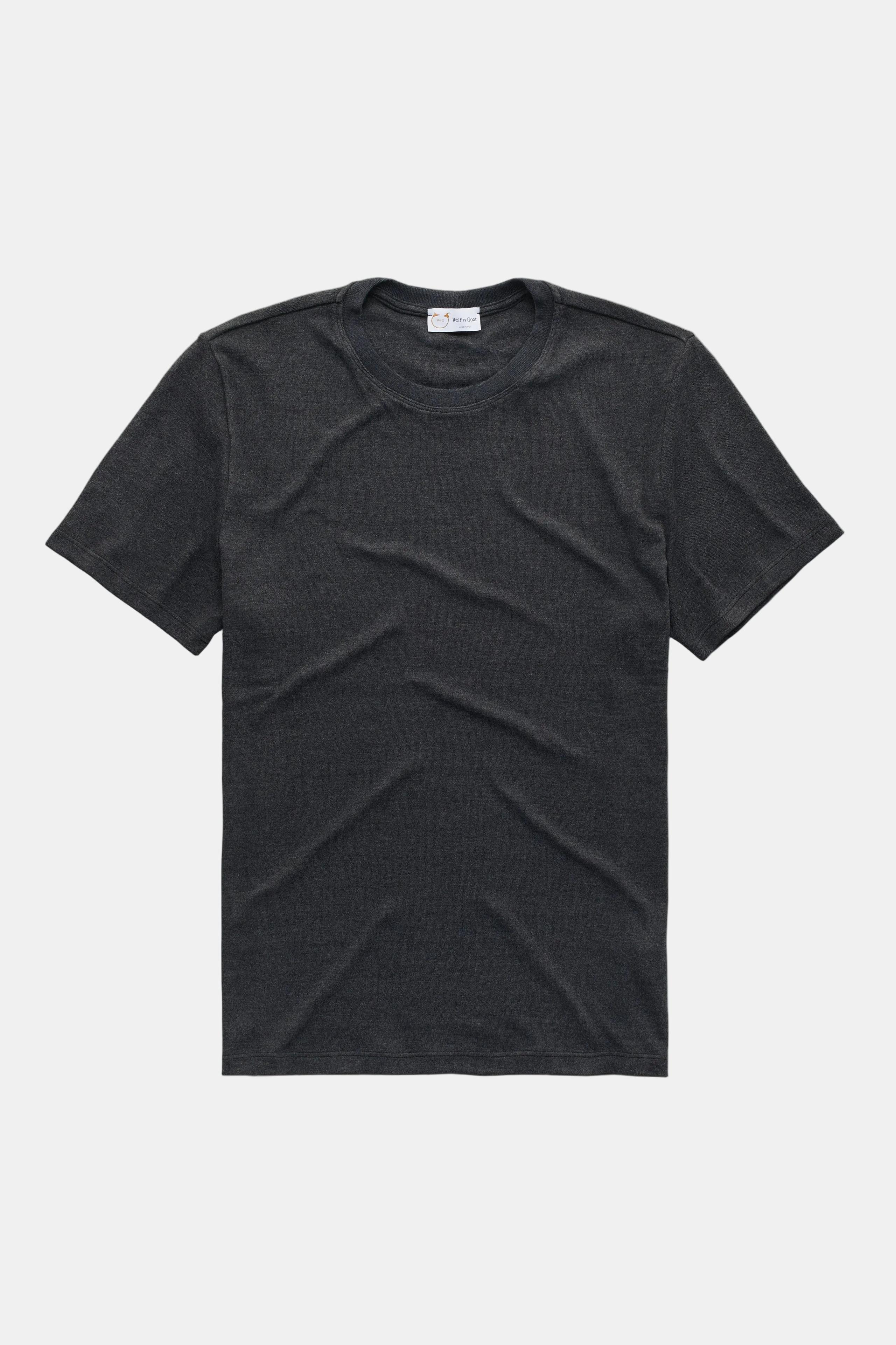 Heavyweight Bamboo Sorona Interlock Short Sleeve Crew Black