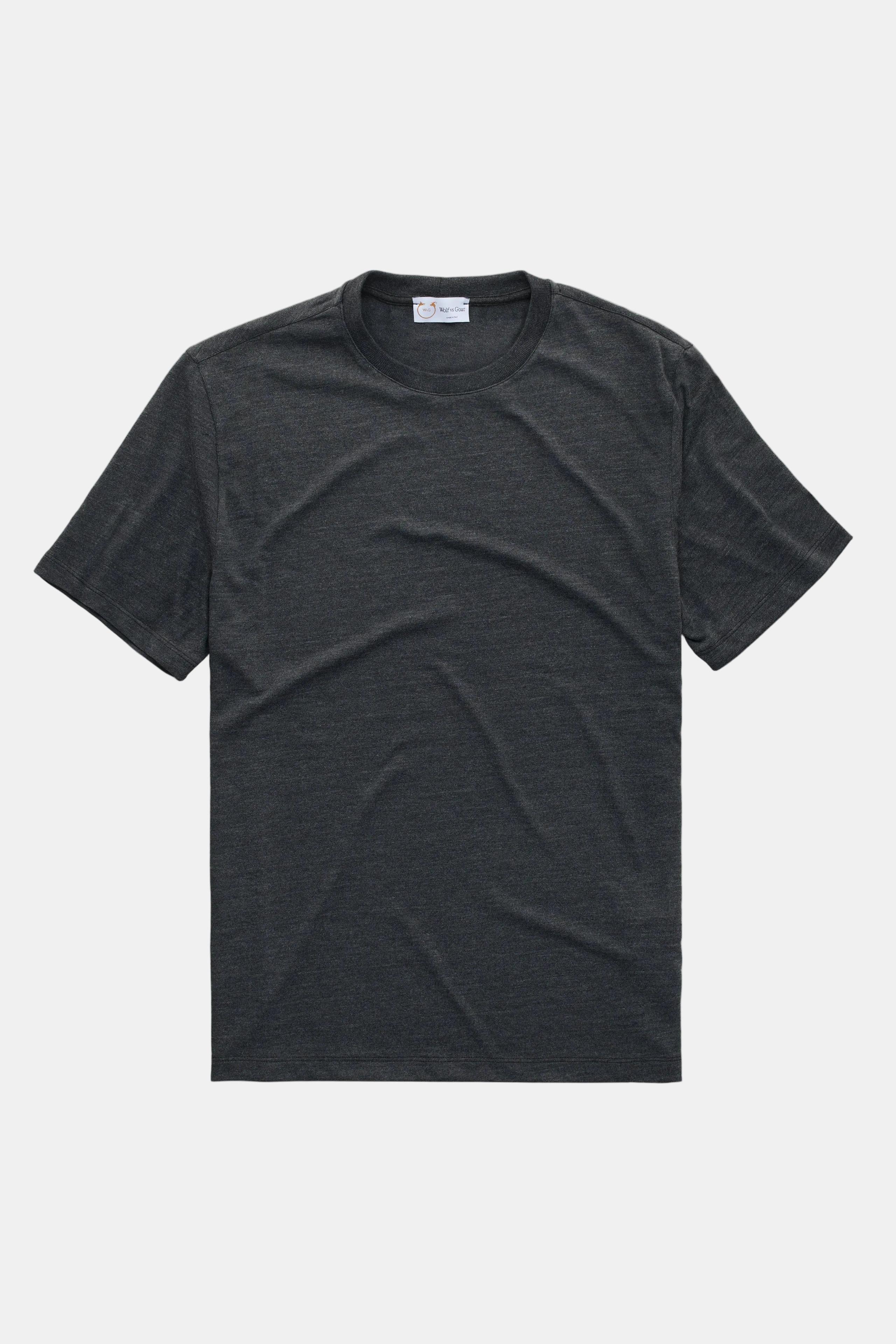 Heavyweight Short Sleeve Bamboo Sorona Jersey Crewneck Black