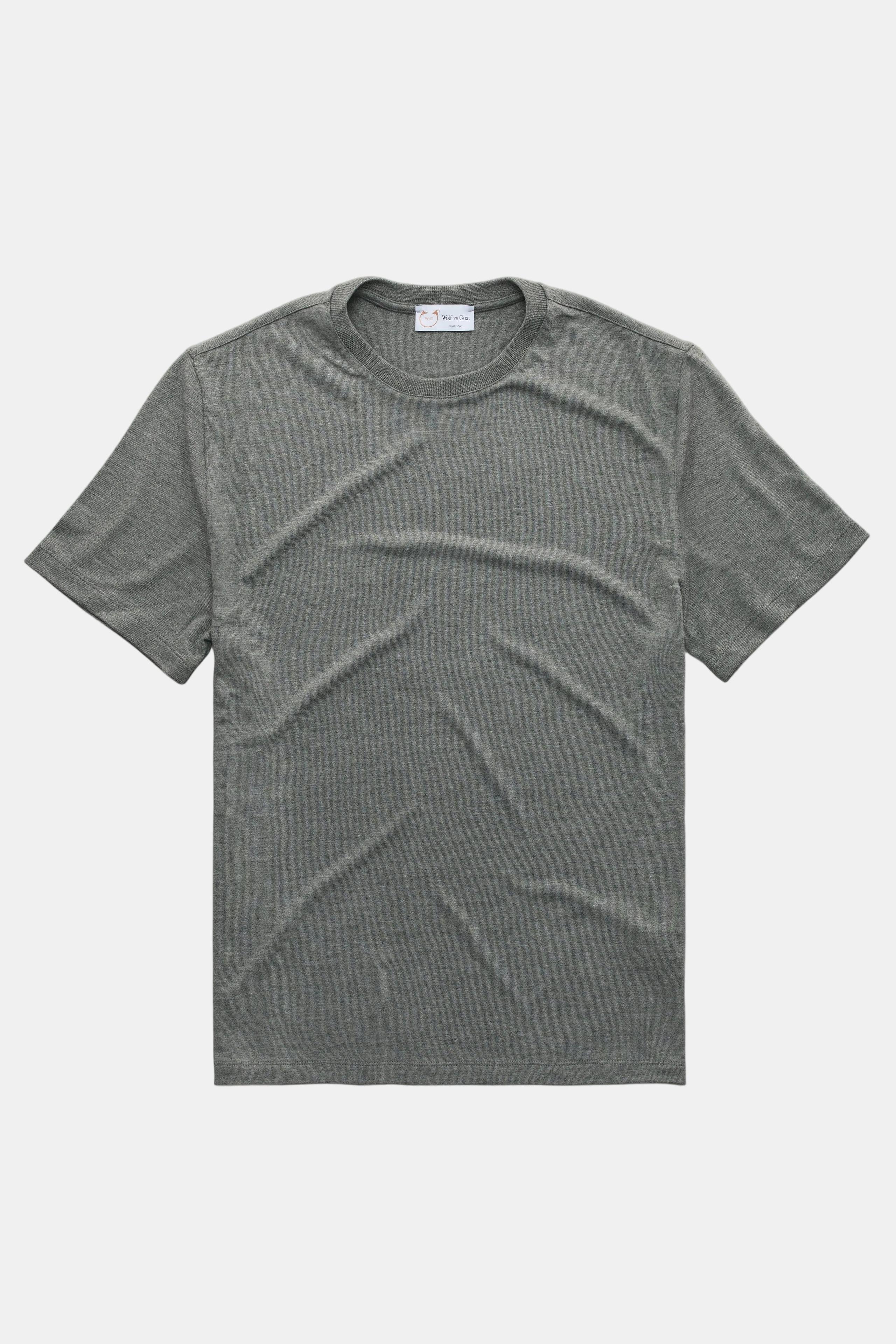 Heavyweight Short Sleeve Bamboo Sorona Jersey Crewneck Grey