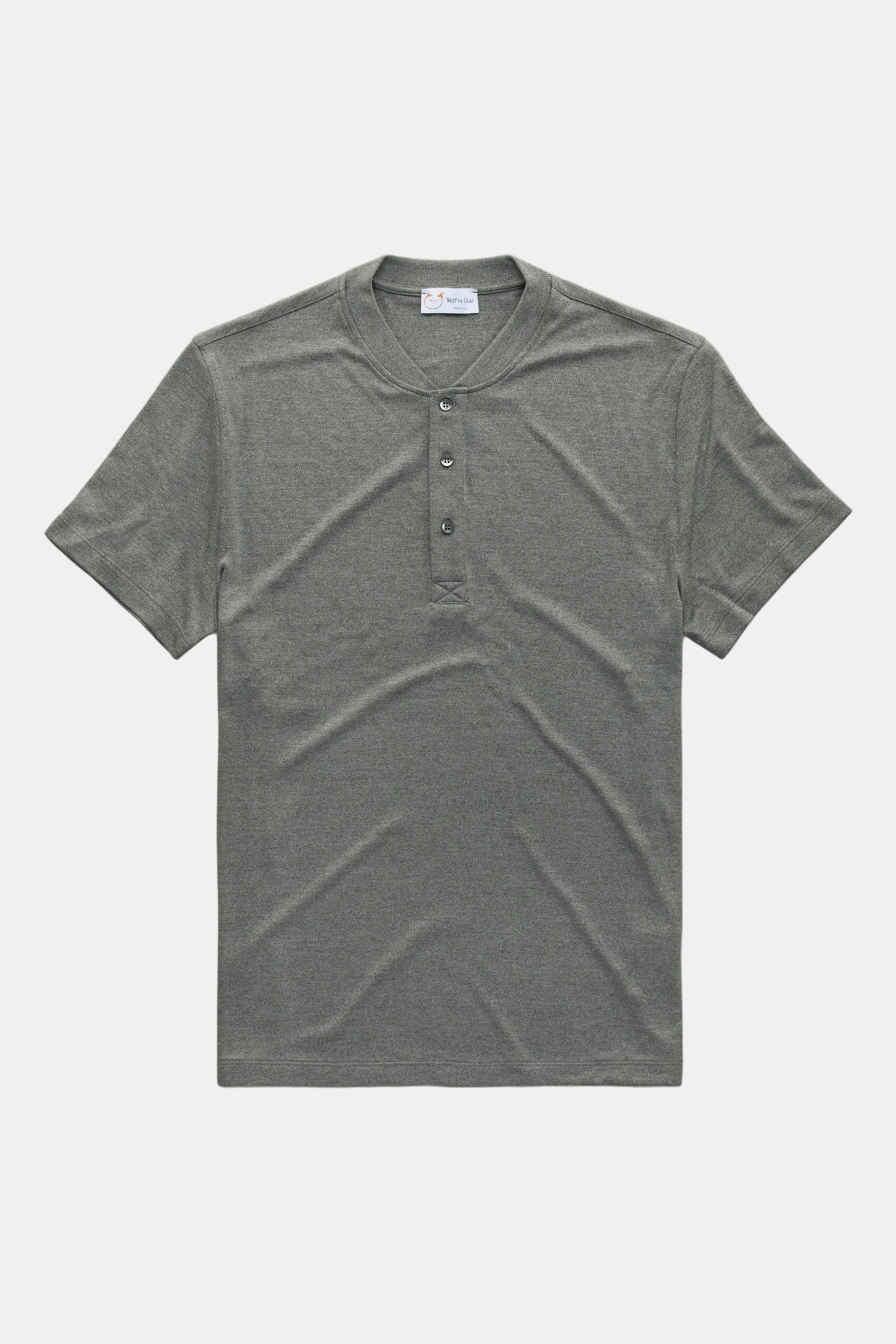 Henley Short Sleeve Bamboo Sorona Interlock Grey