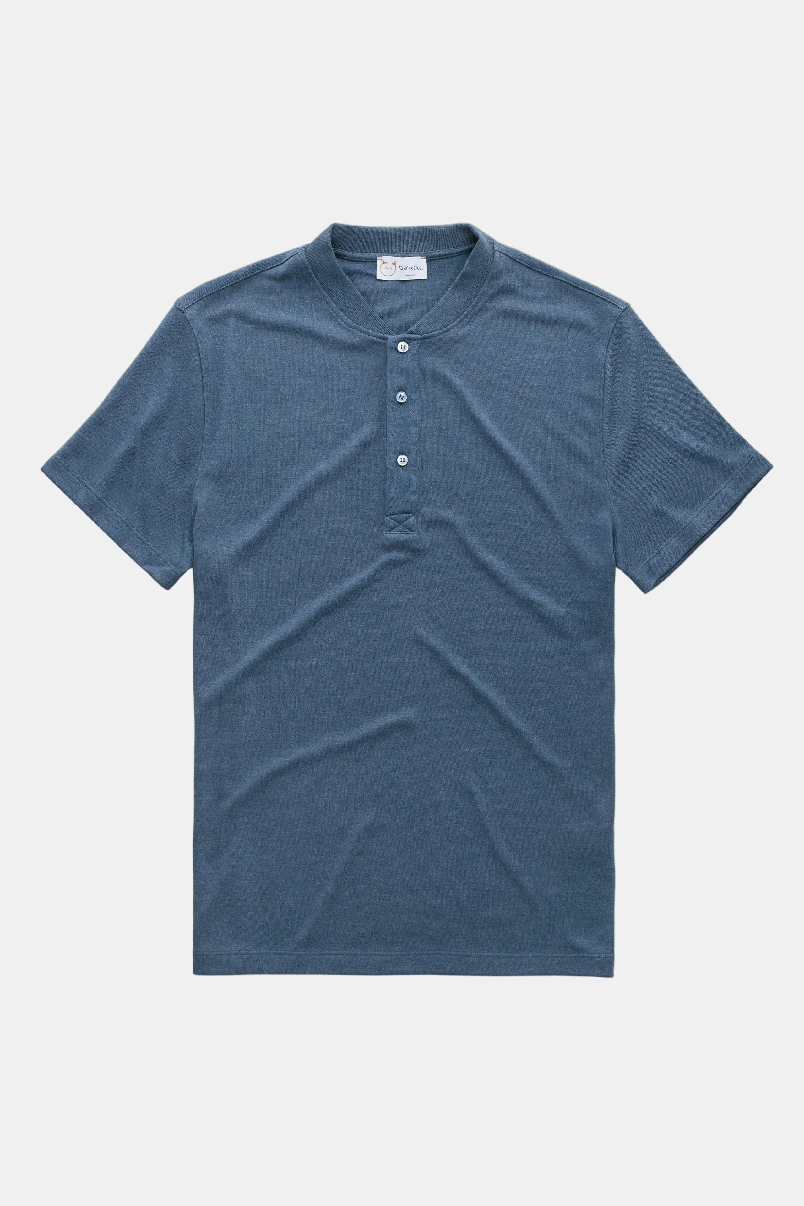 Henley Short Sleeve Bamboo Sorona Interlock Navy