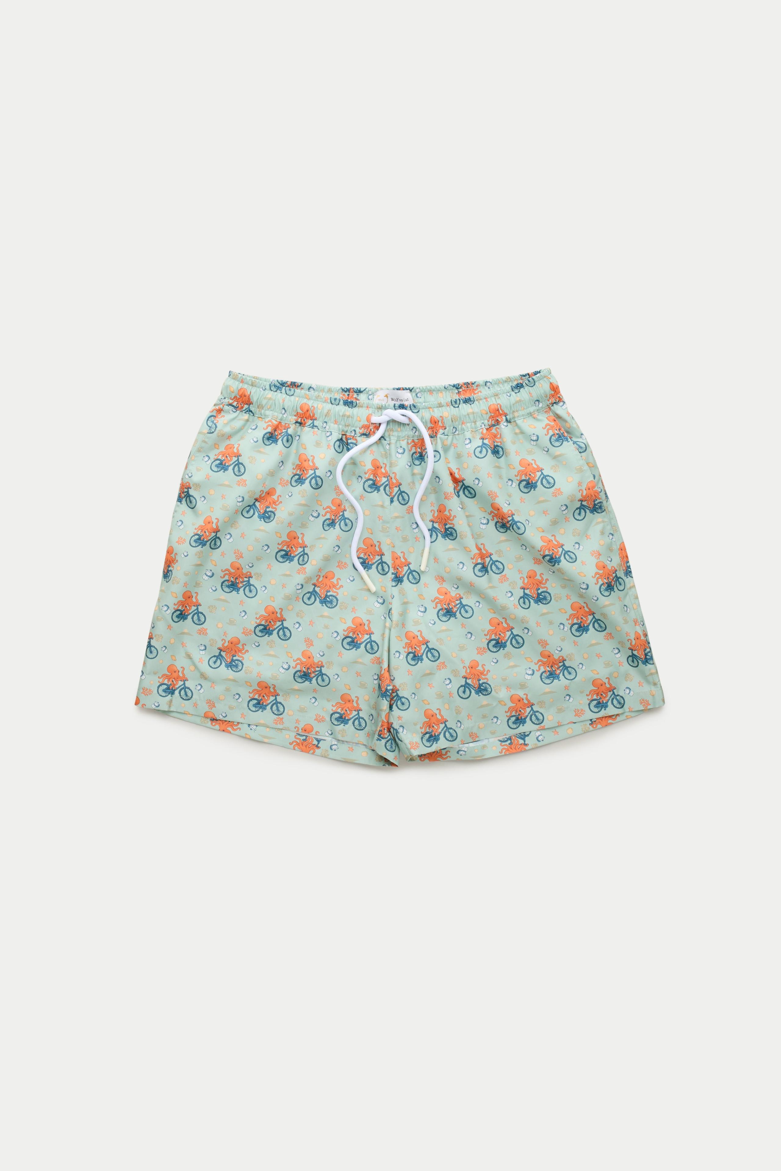 Swim Shorts Polpo on Wheels Verde Acqua