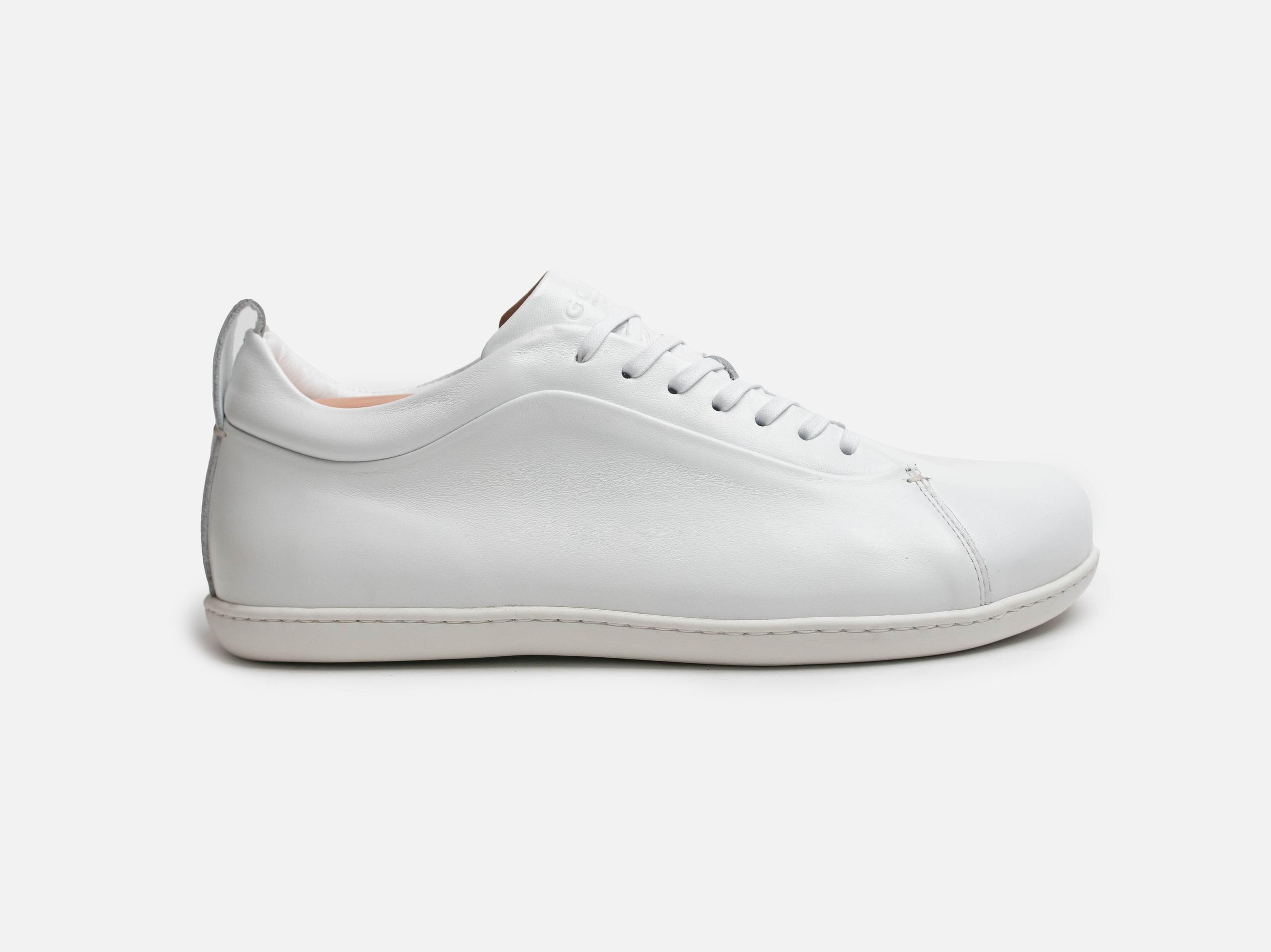 WALKLEY Barefoot Low Top White Calfskin Leather Sneaker