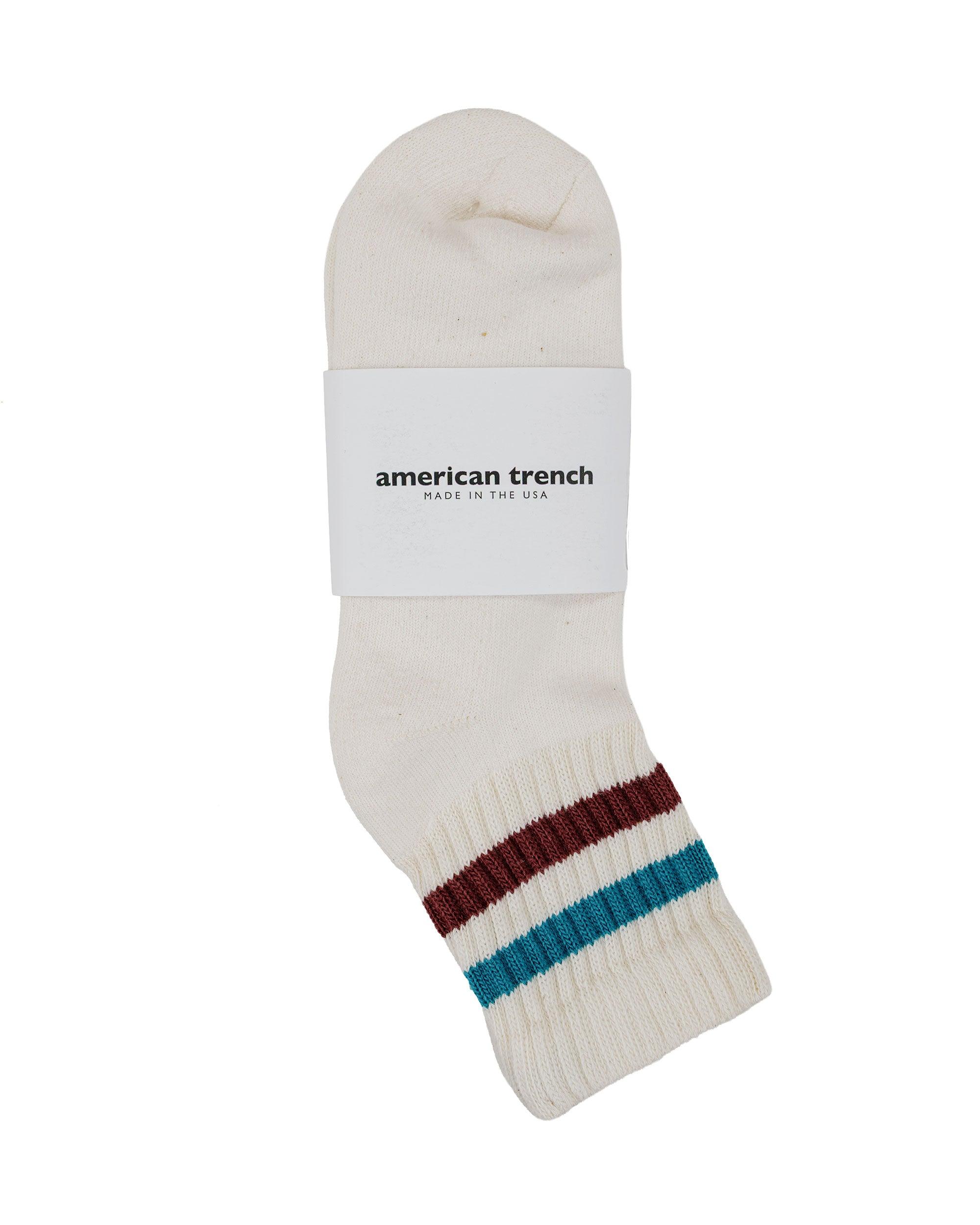 American Trench The Retro Stripe Quarter Crew Teal/Berry