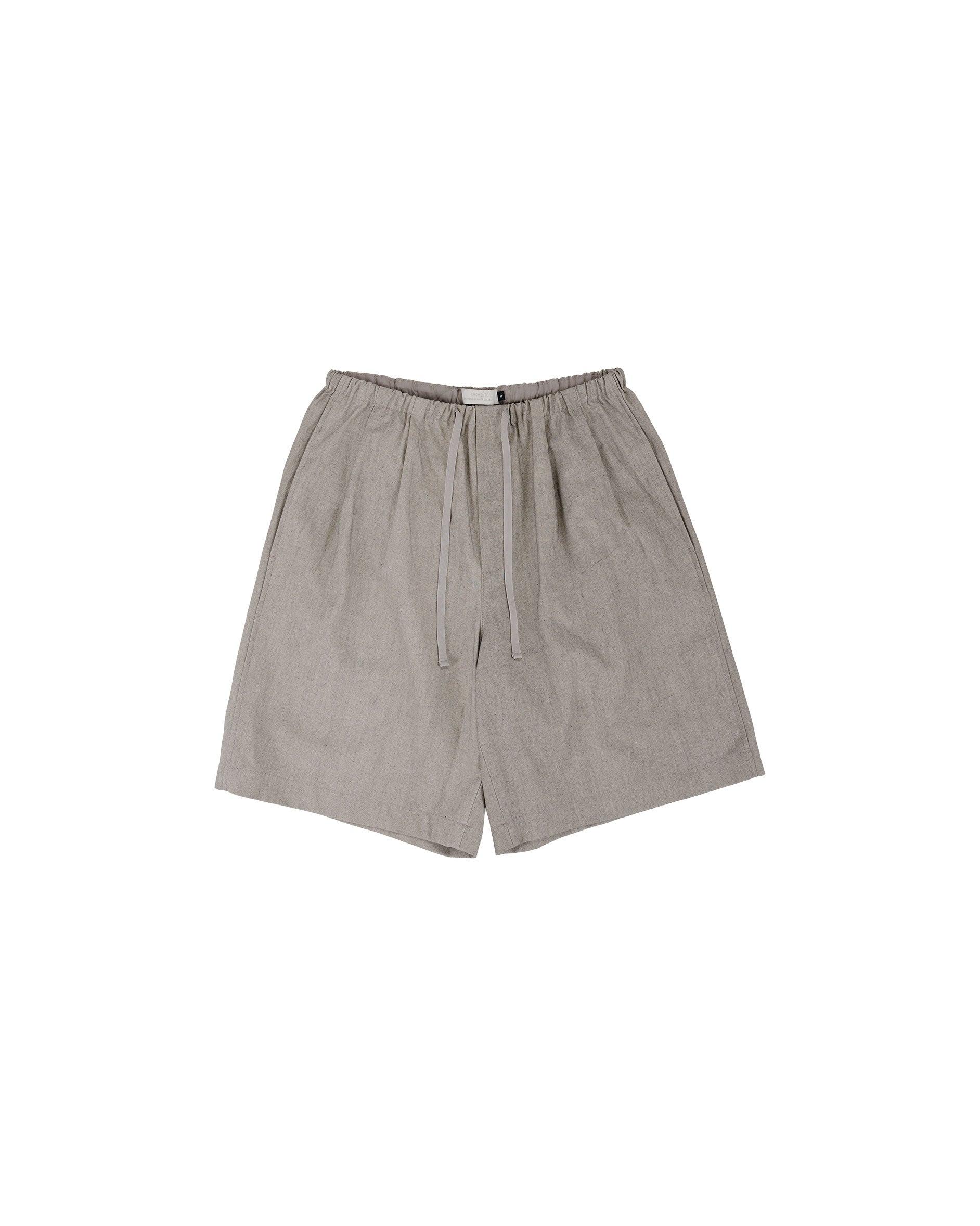 Linen Drawstring Shorts Beige