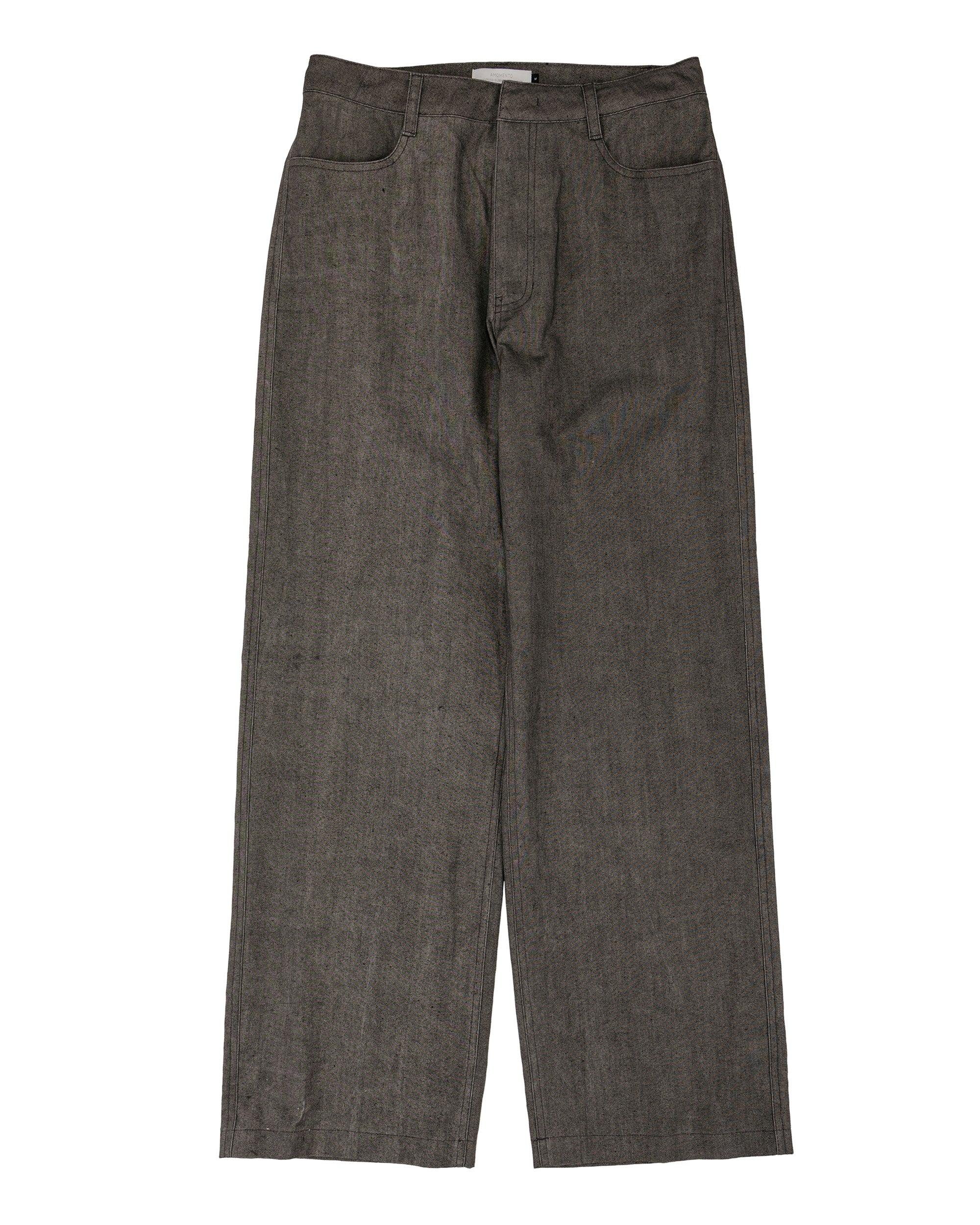 Linen Straight Pants Brown