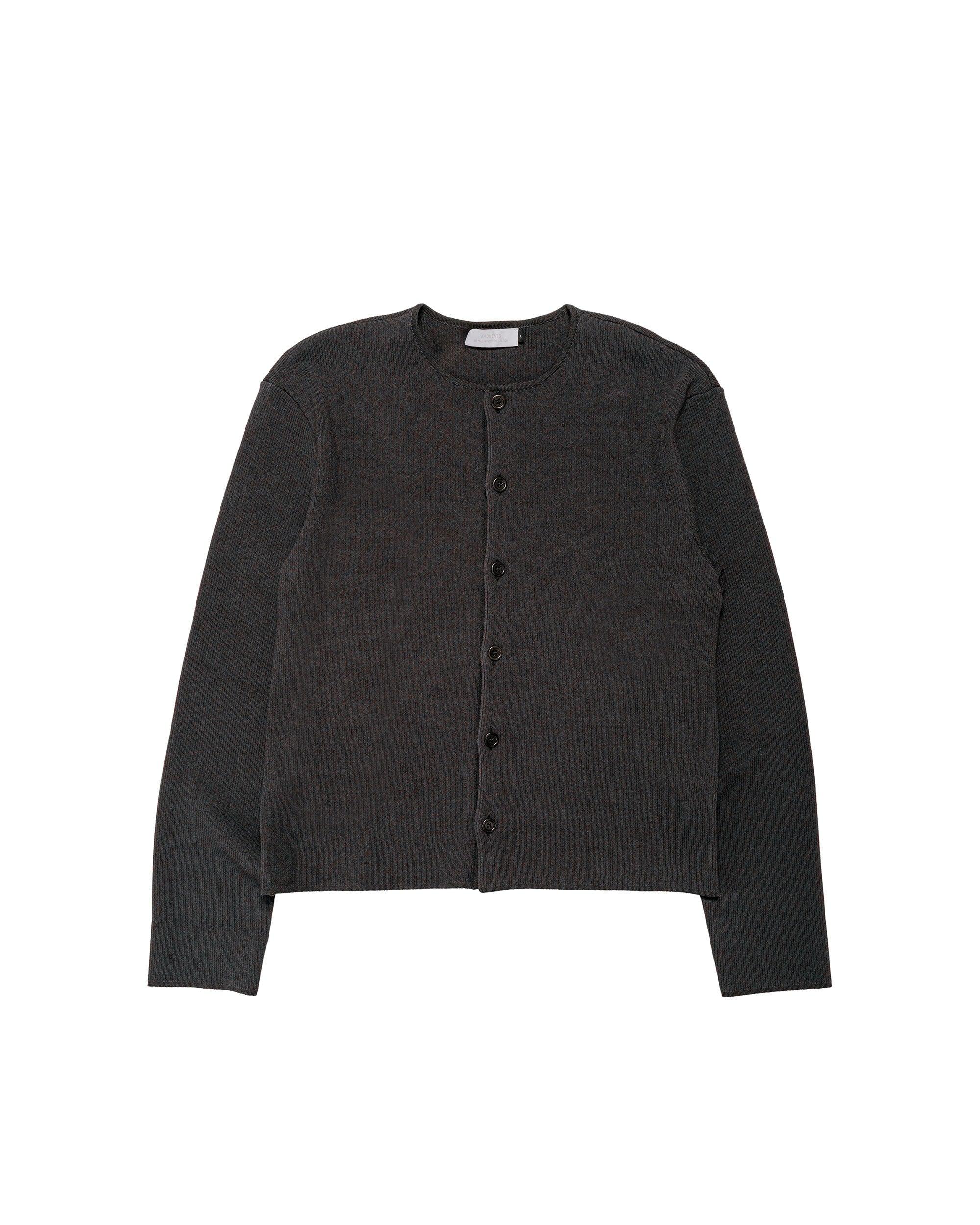 Stripe Button Up Cardigan Charcoal