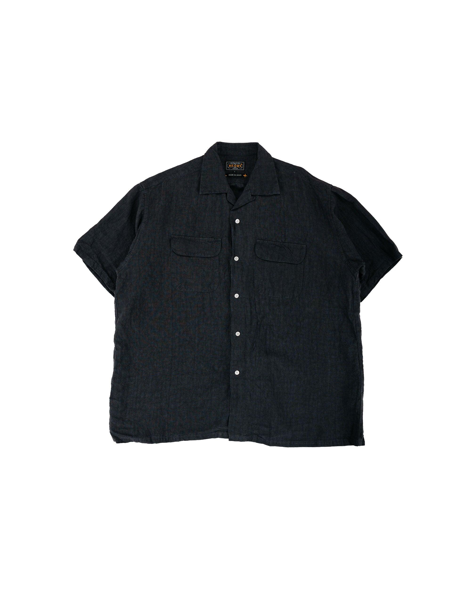 Open Collar 1/40 Linen Charcoal
