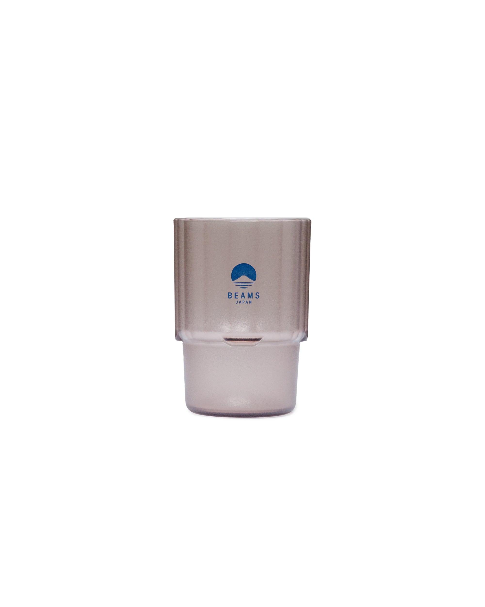 Stacking Cup Clear Brown/Navy Logo