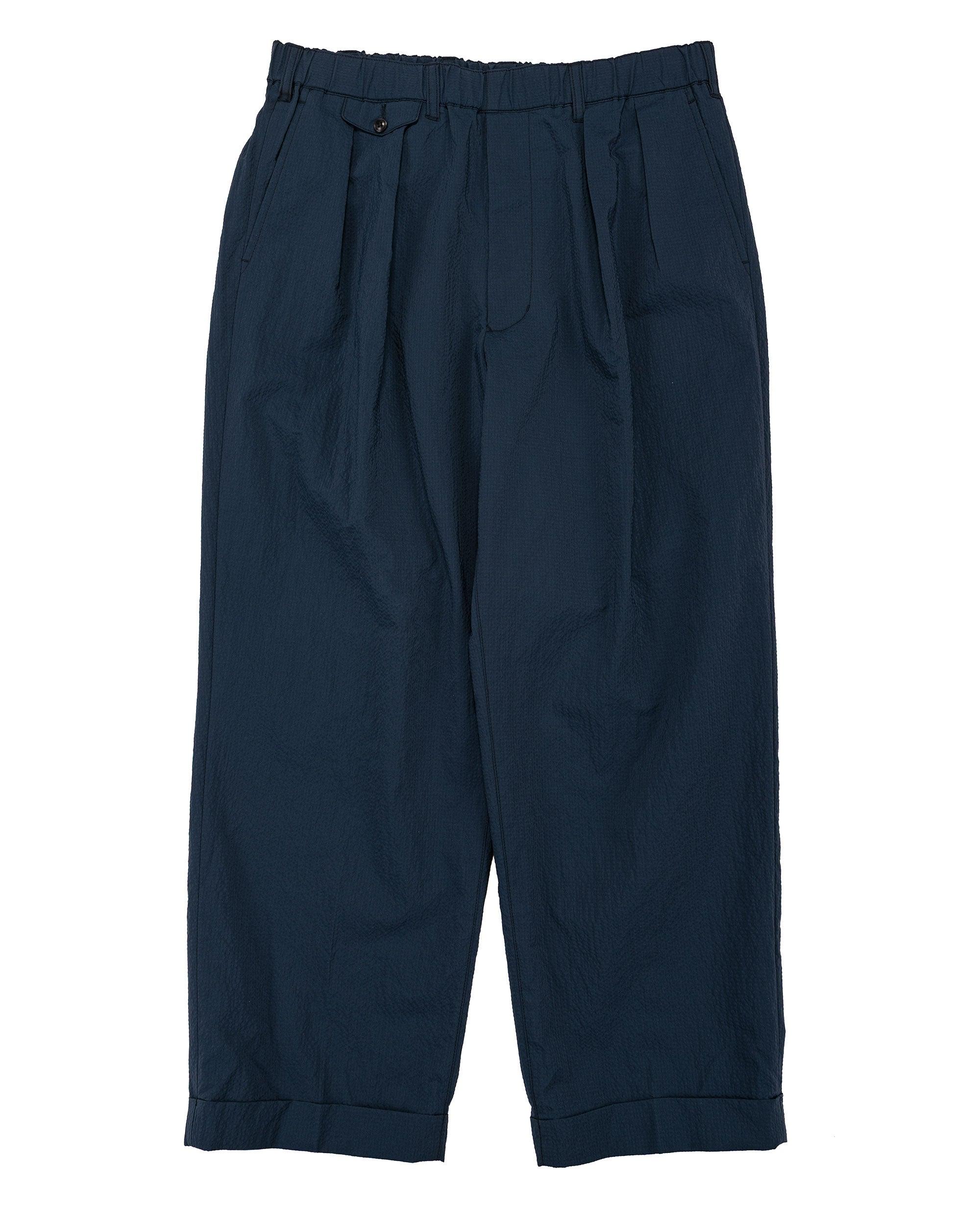 2Pleats Anywhere(wear) Seersucker Navy