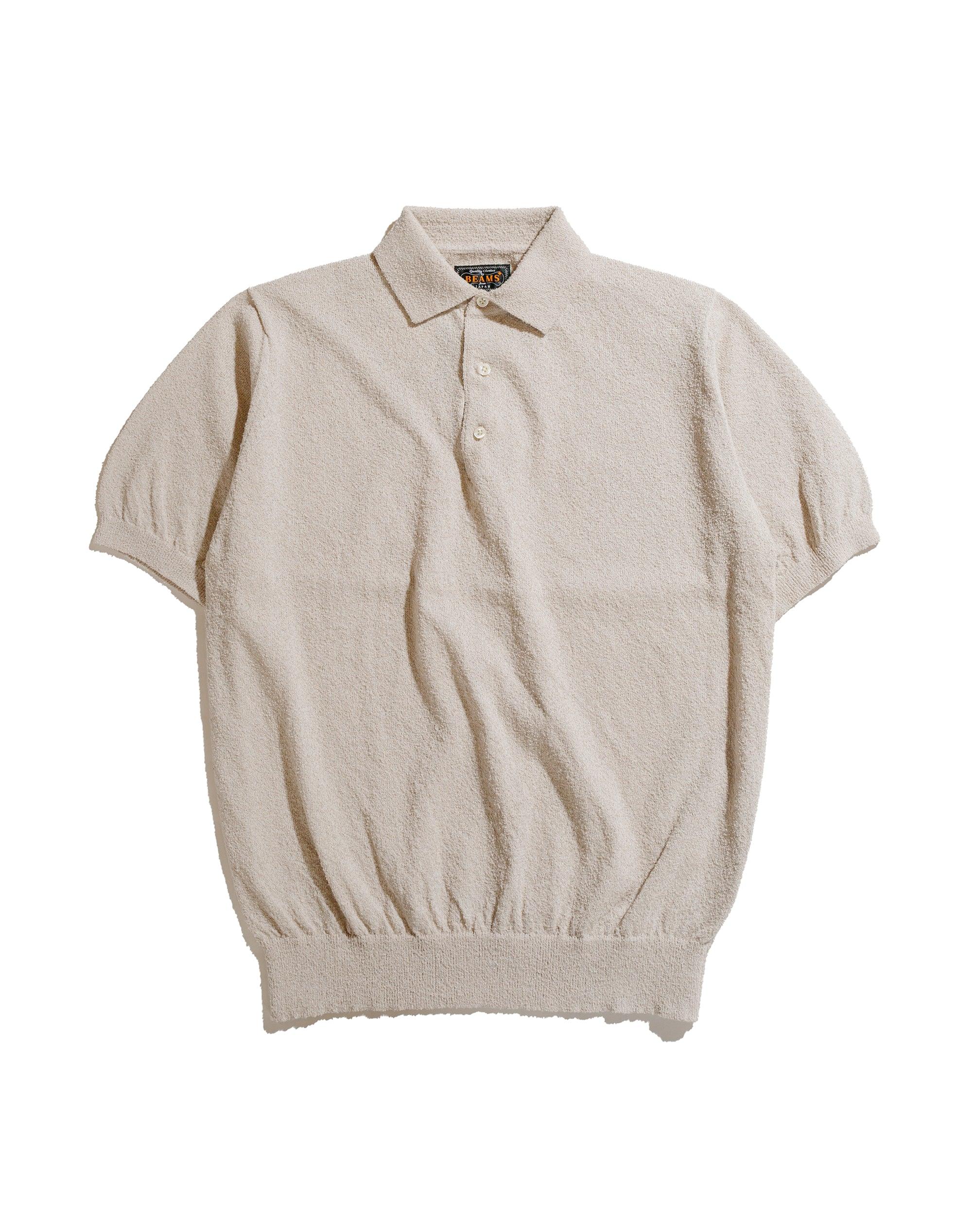 Knit Polo Boucle Beige