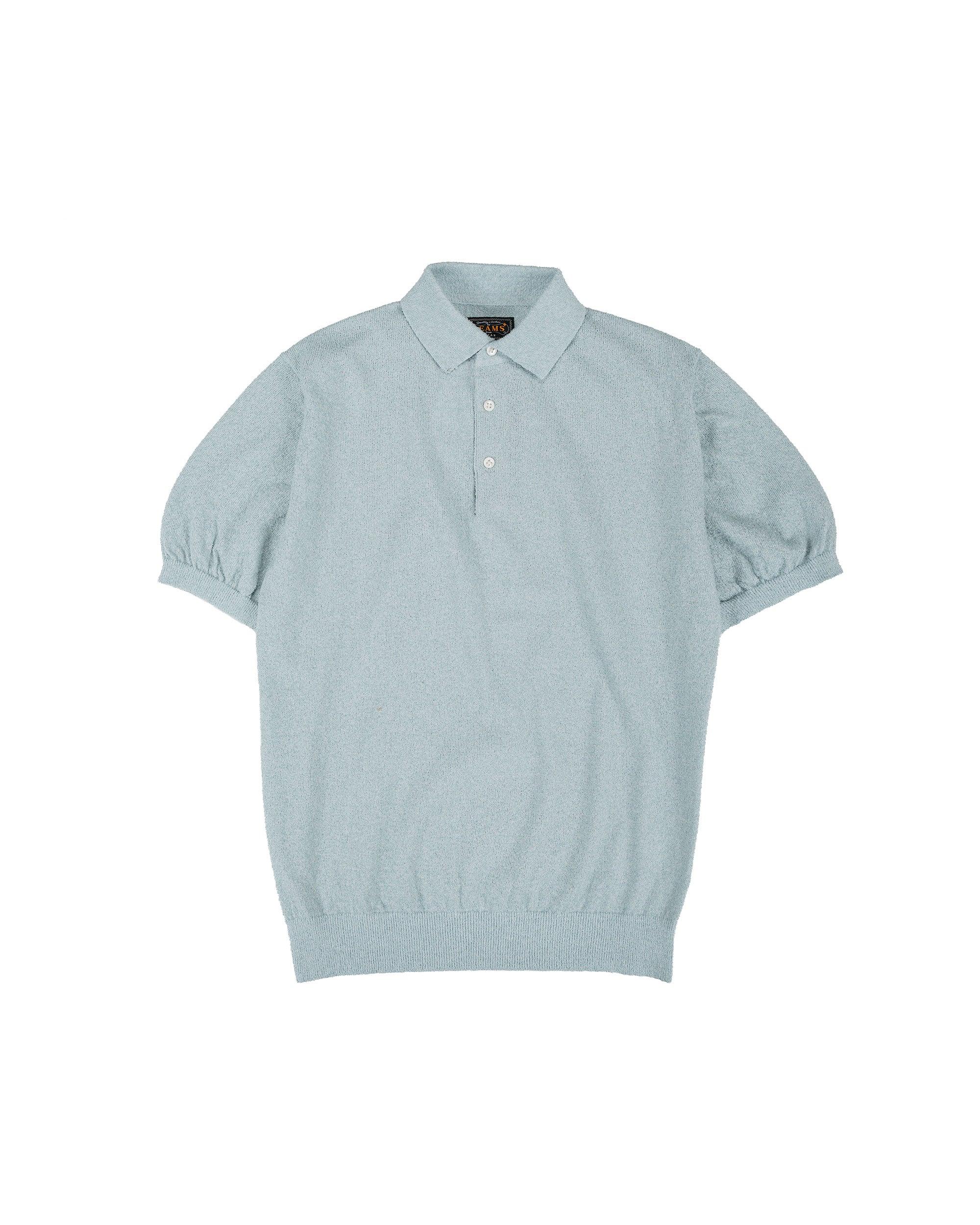 Knit Polo Boucle Sax