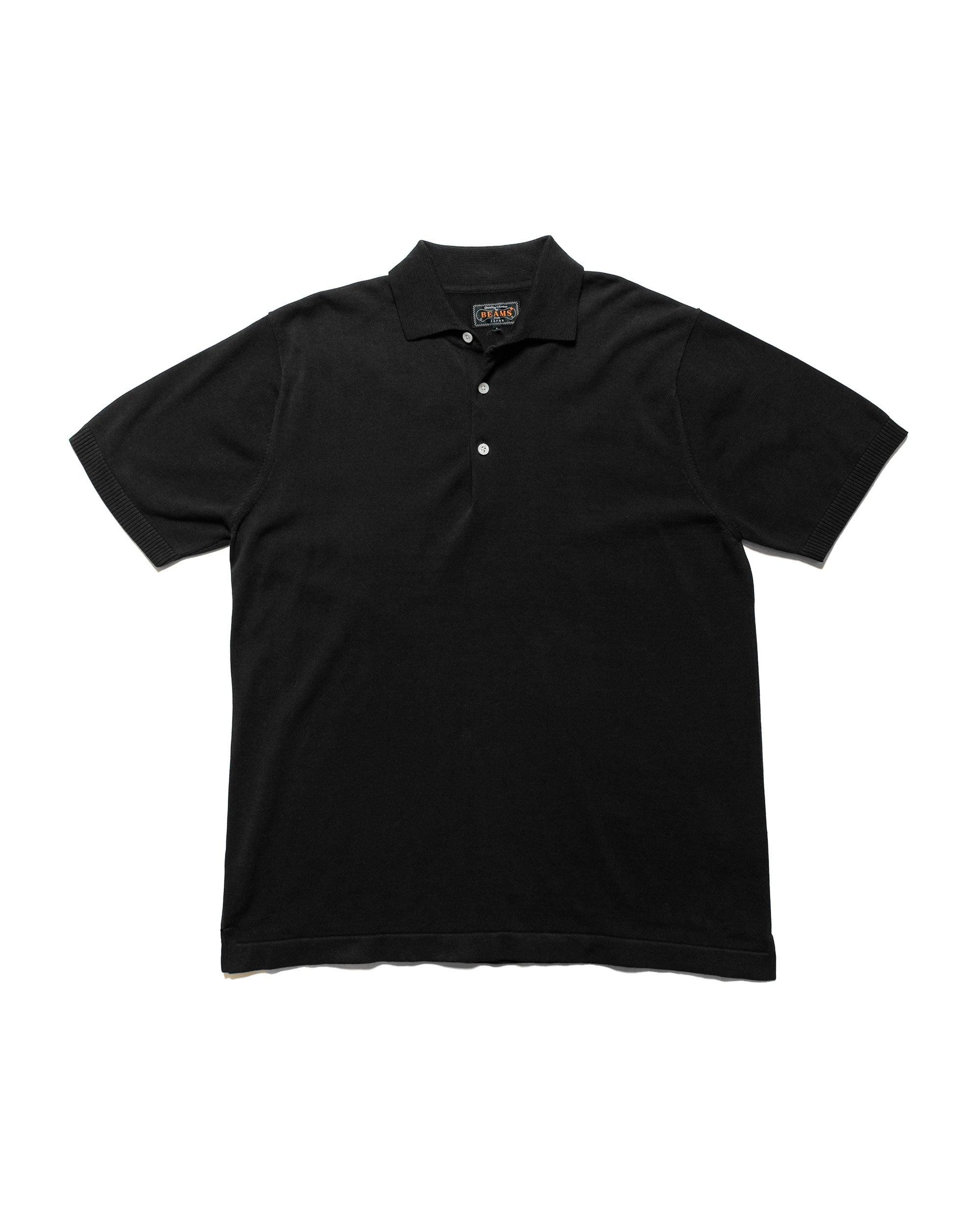Knit Polo Solid 12G Black