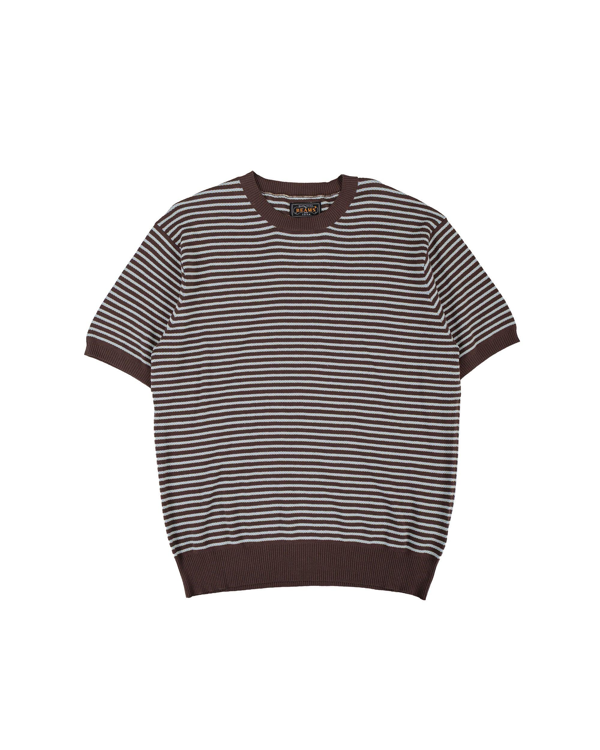 Knit Tee Dot Pattern Jacquard Brown