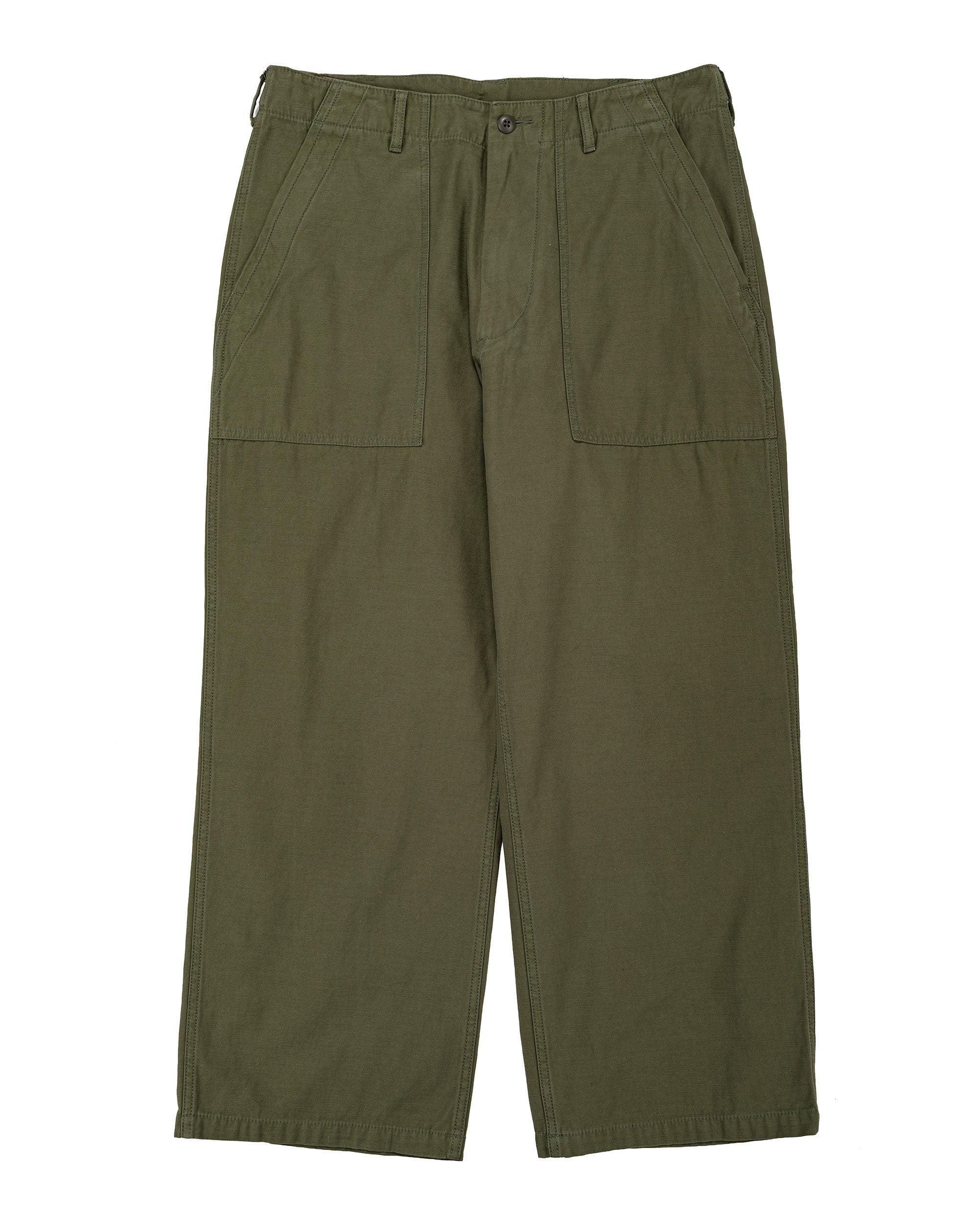 MIL Utility Trousers Reversed Sateen Olive Green