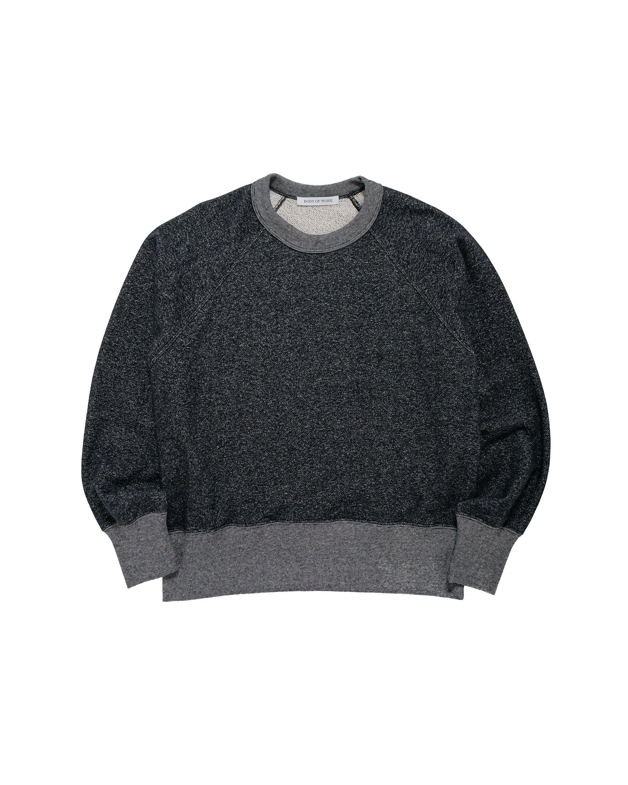 Aster Raglan Sweatshirt Pebble Knit French Terry Black