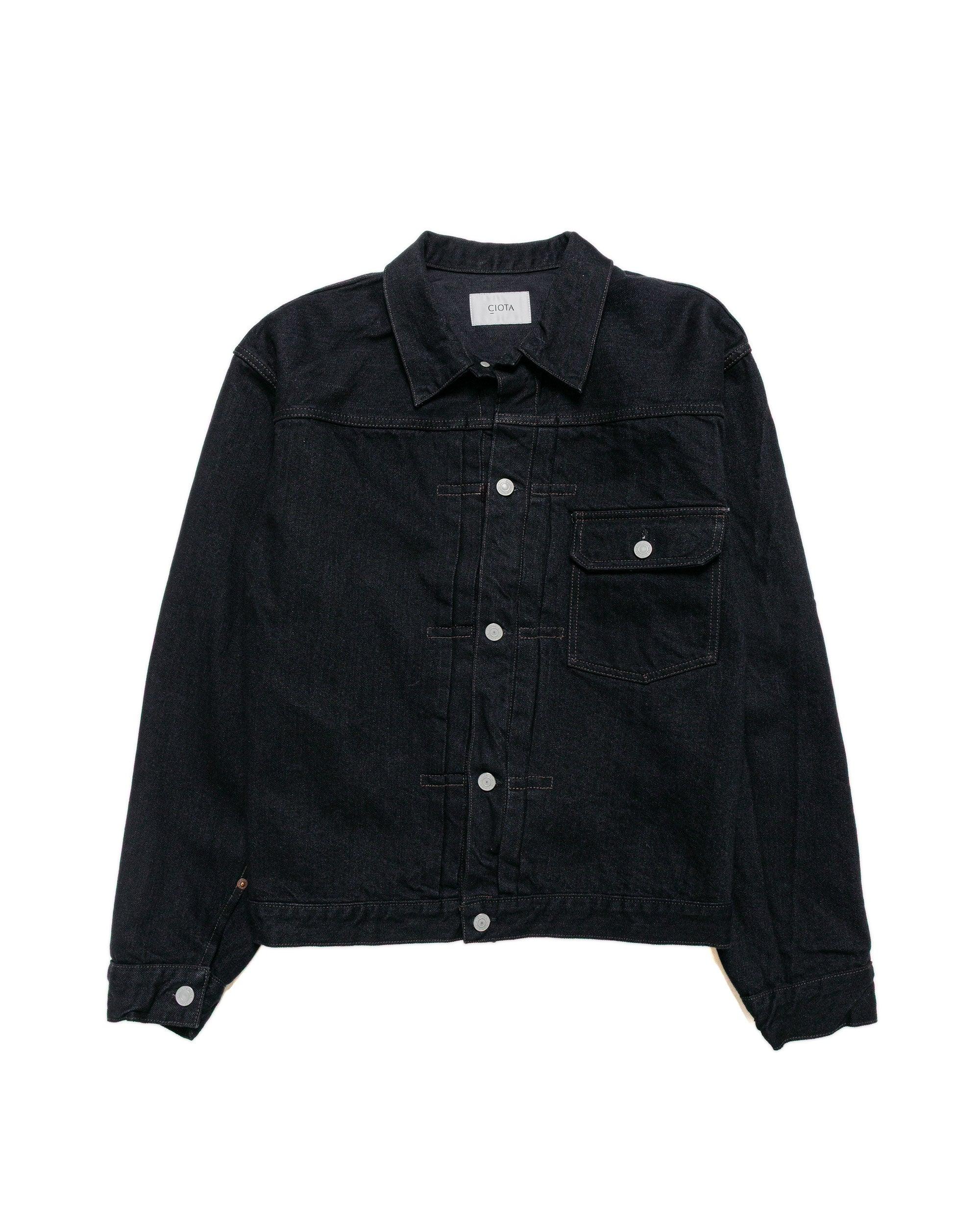 Single Pocket Denim Jacket Black One Wash