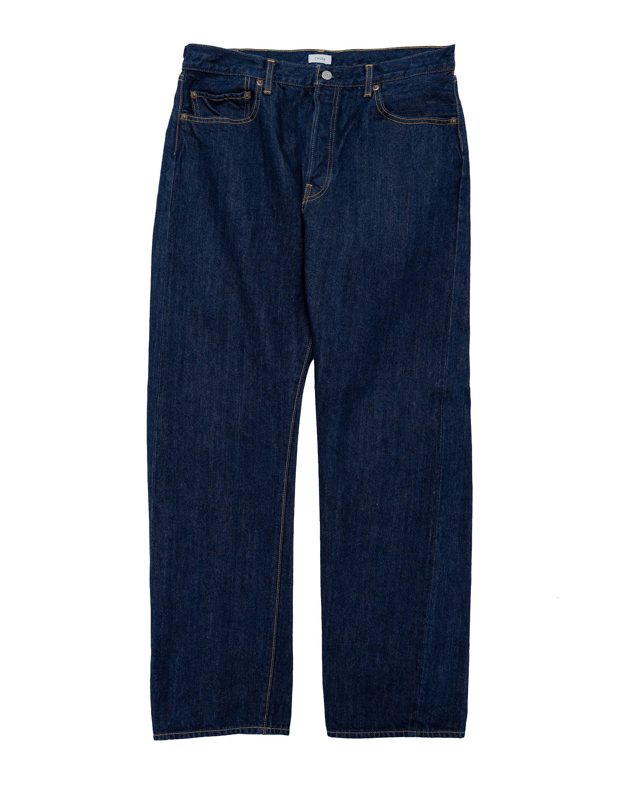 Straight 5 Pocket Pants (Real Indigo) Navy One Wash