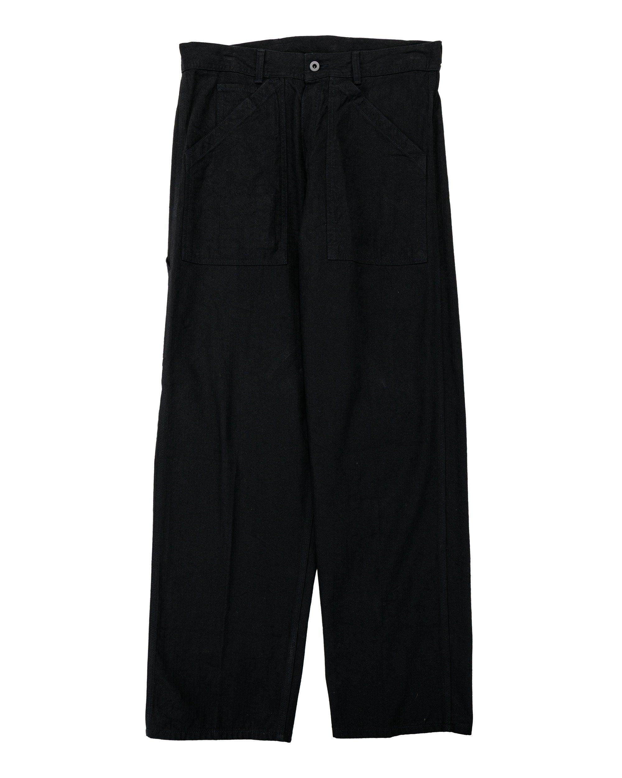 Paul Linen/Cotton Chevron Trouser Black