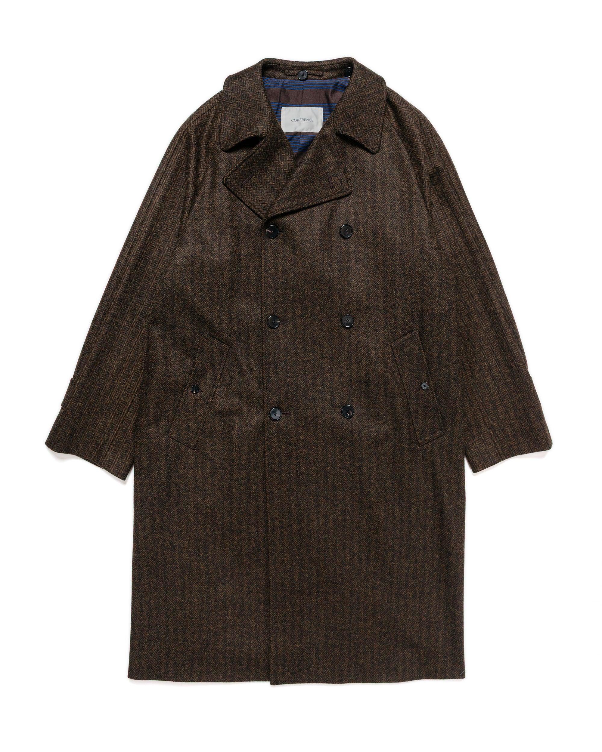 FouFou II Coat Chevron Tweed Jersey Brown