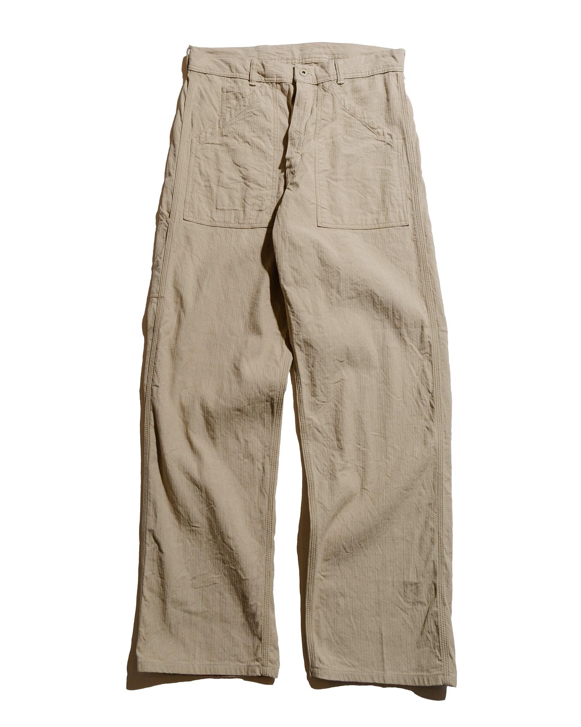 Paul Linen/Cotton Chevron Trouser Ivory