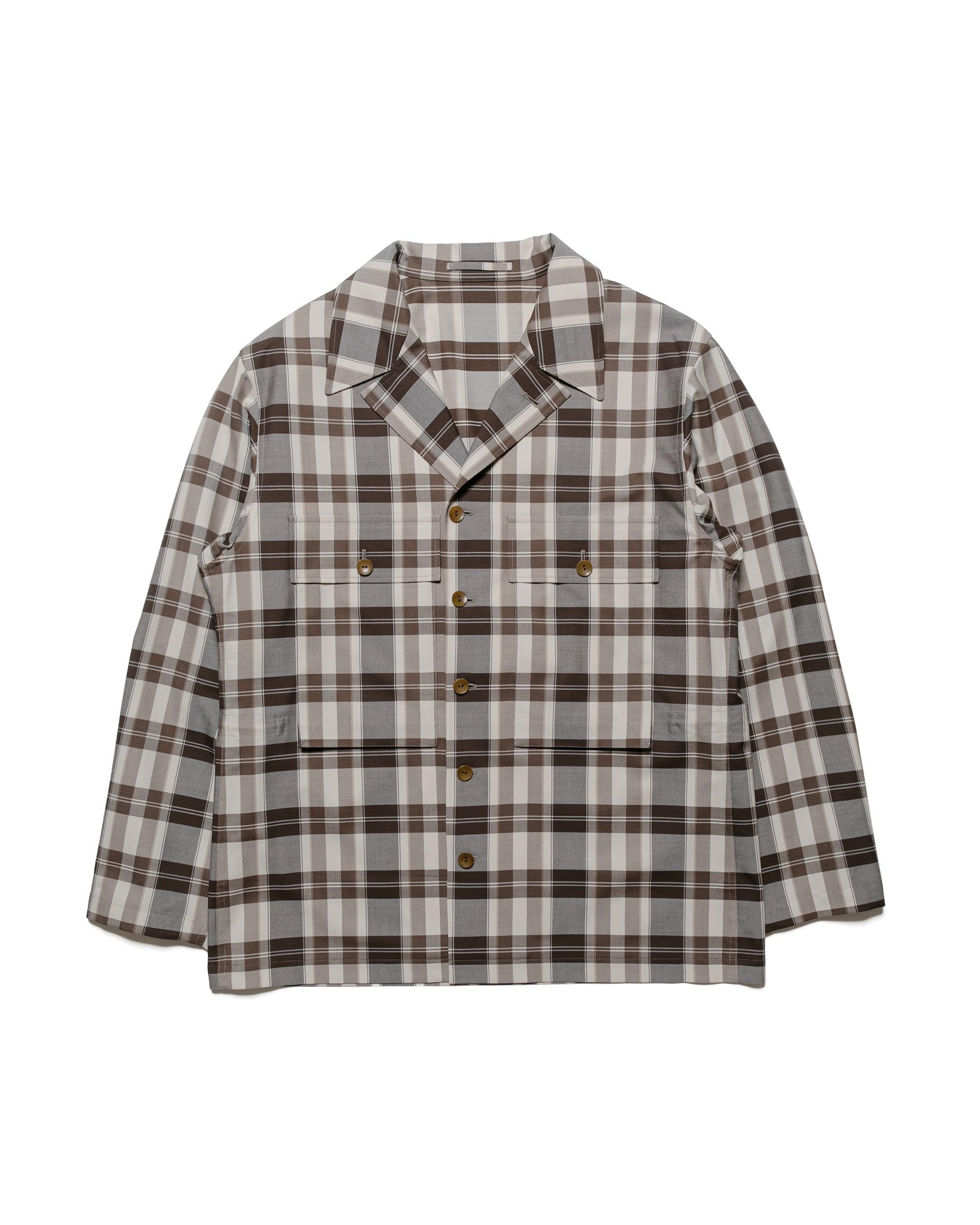 Vernon-D Antique Wool Gabardine Jacket Beige Check