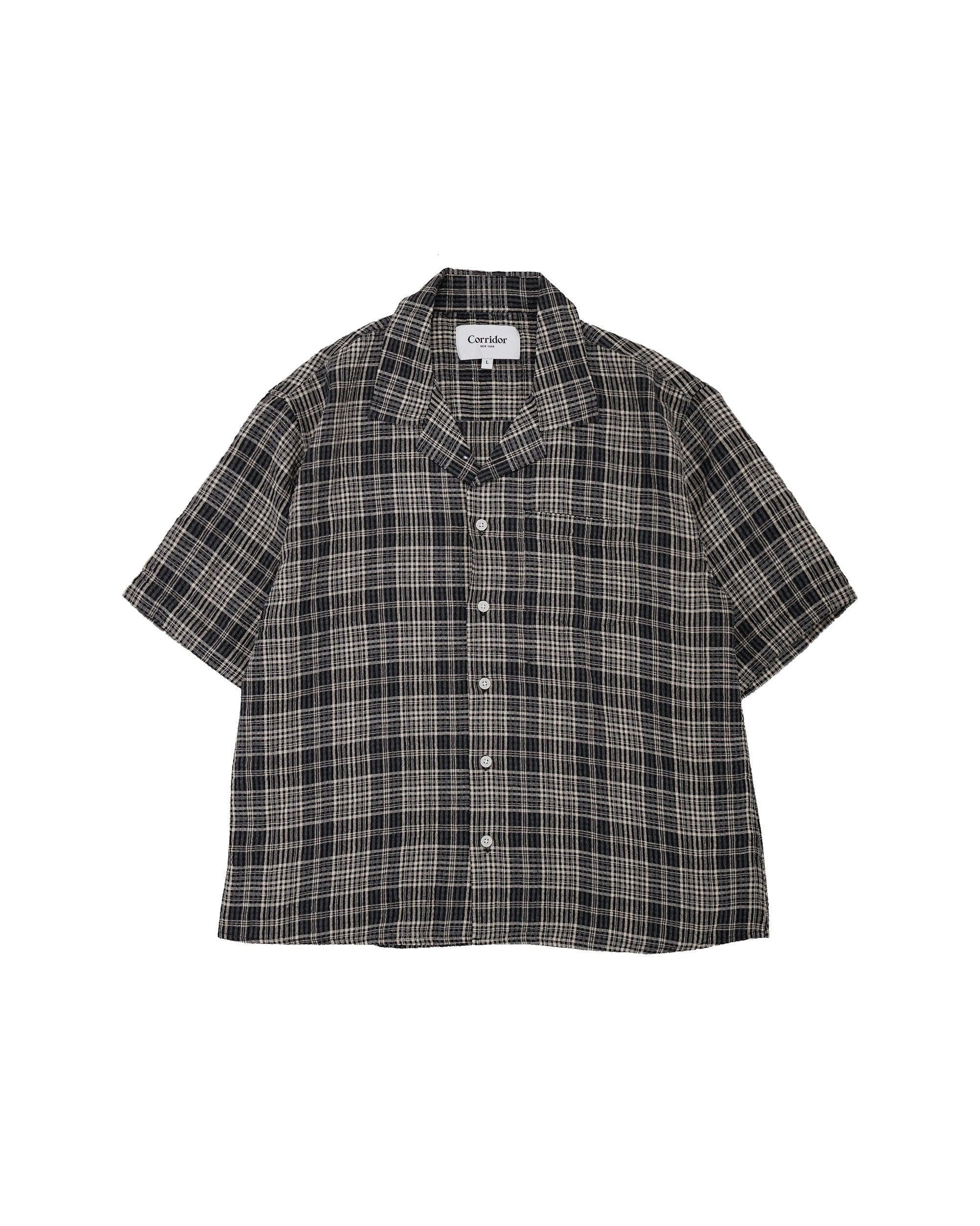 Plaid Seersucker SS Black