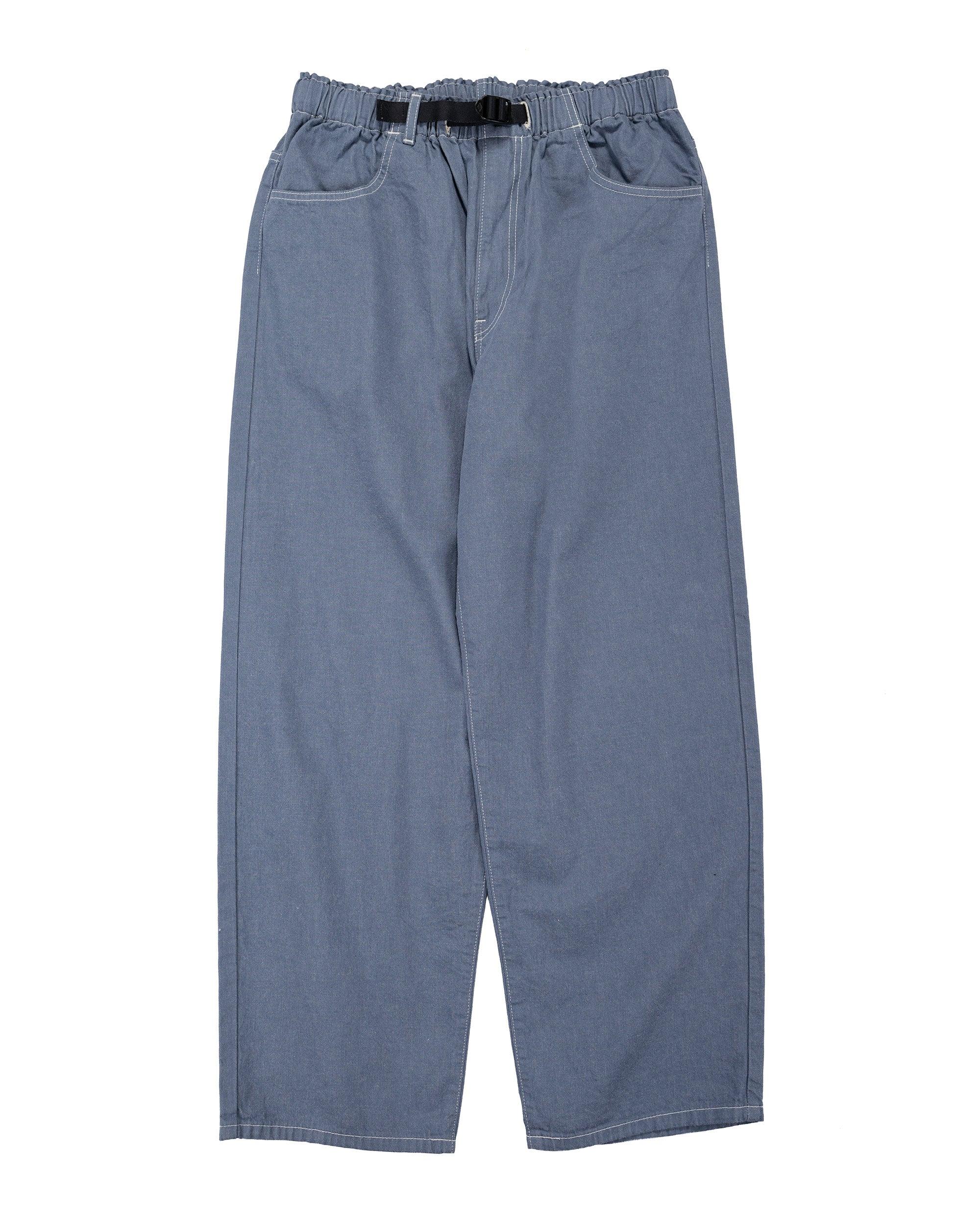 Colour Denim Tuck Belted Pant Blue