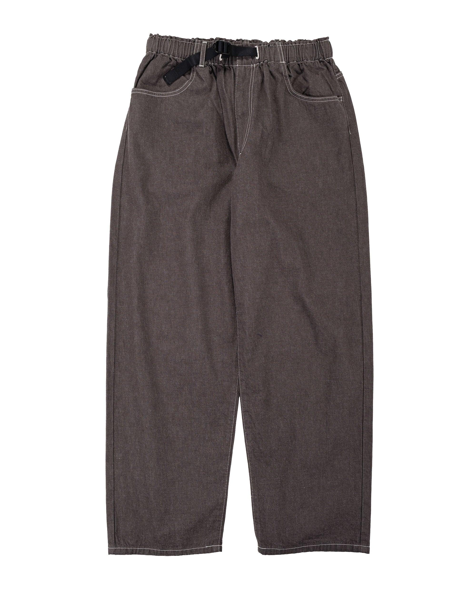 Colour Denim Tuck Belted Pant Charcoal