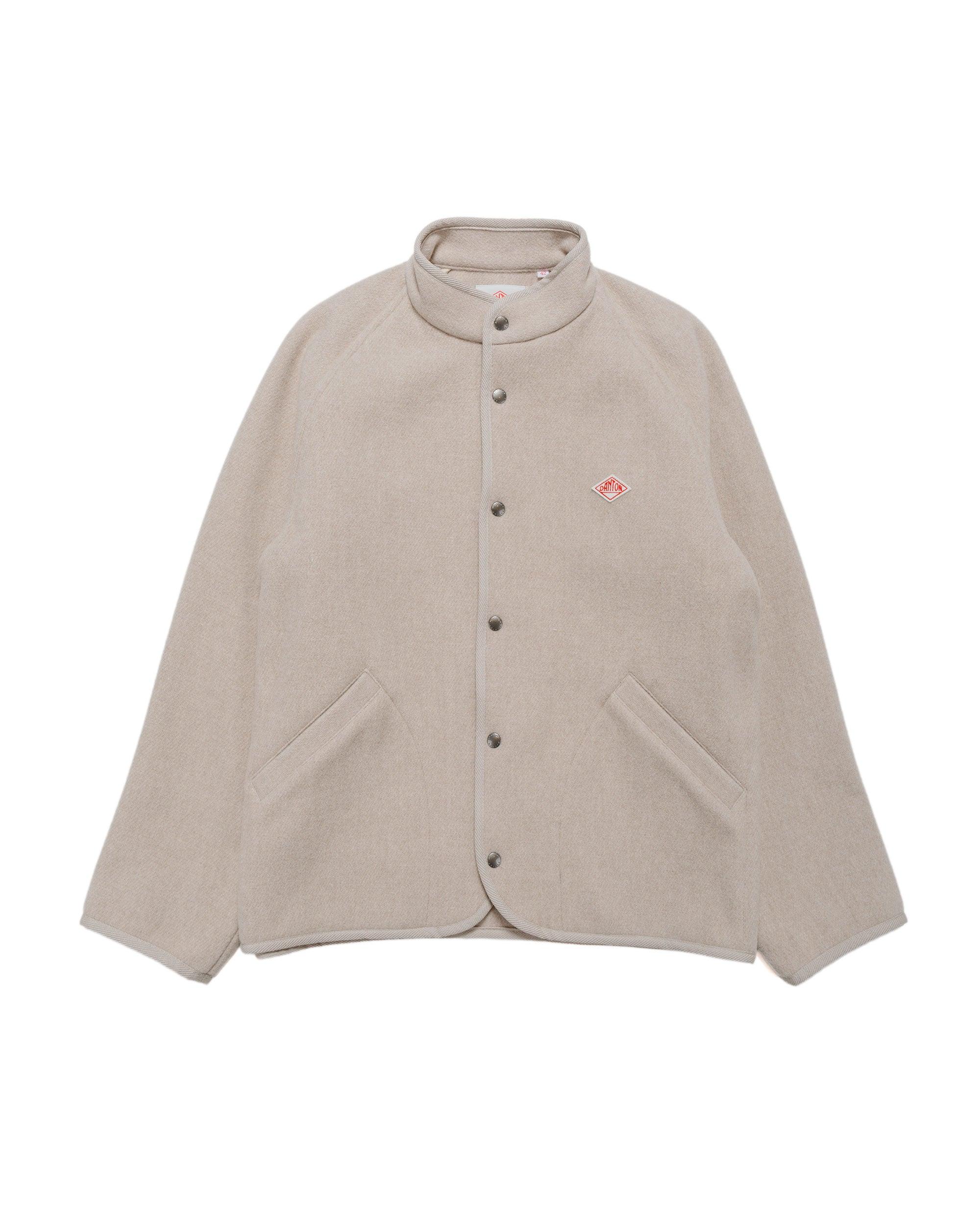 Wool Light Pile Stand Collar Jacket Raw Beige
