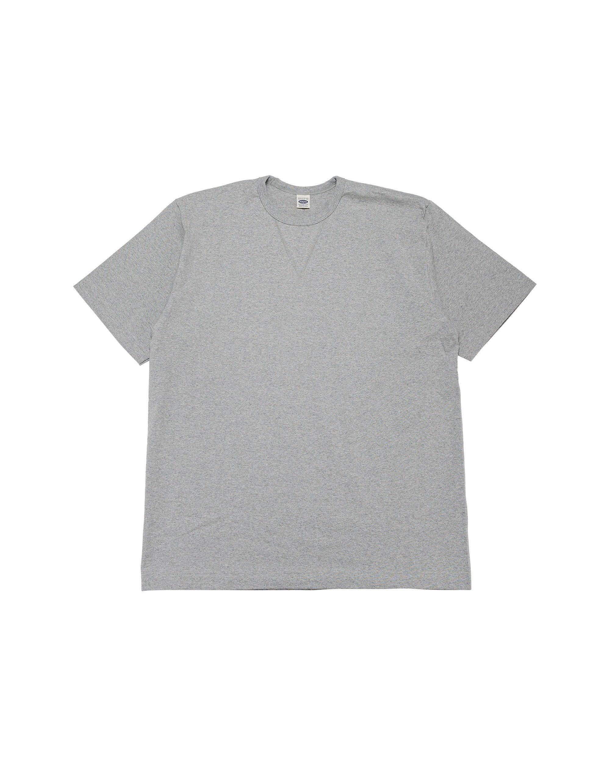 Denime Lot. 275 Front V Crew Neck T-Shirt Solid Color Heather Gray