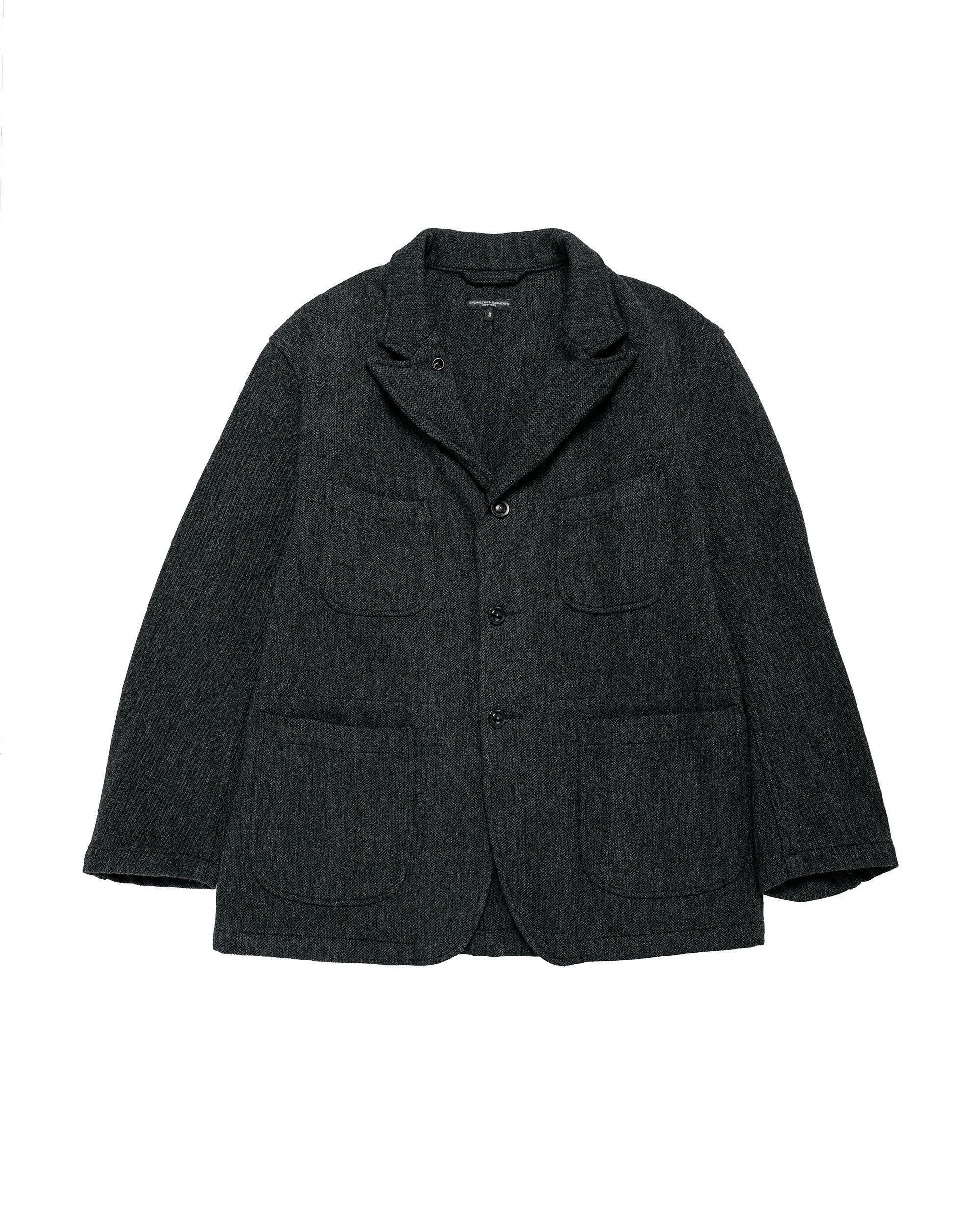 Bedford Jacket Charcoal Wool Poly Heavy Tweed