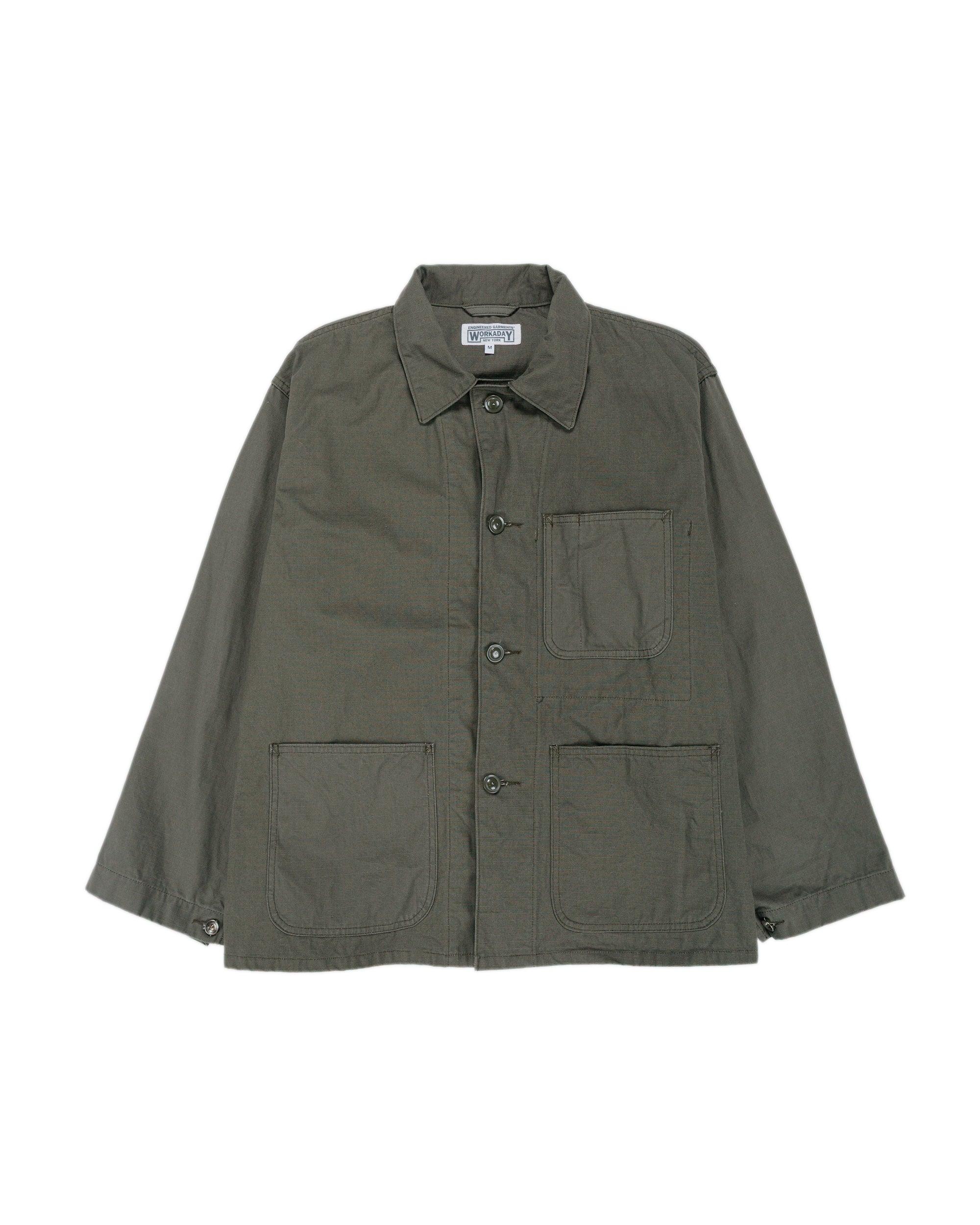 Utility Jacket Olive Heavyweight Cotton Ripstop