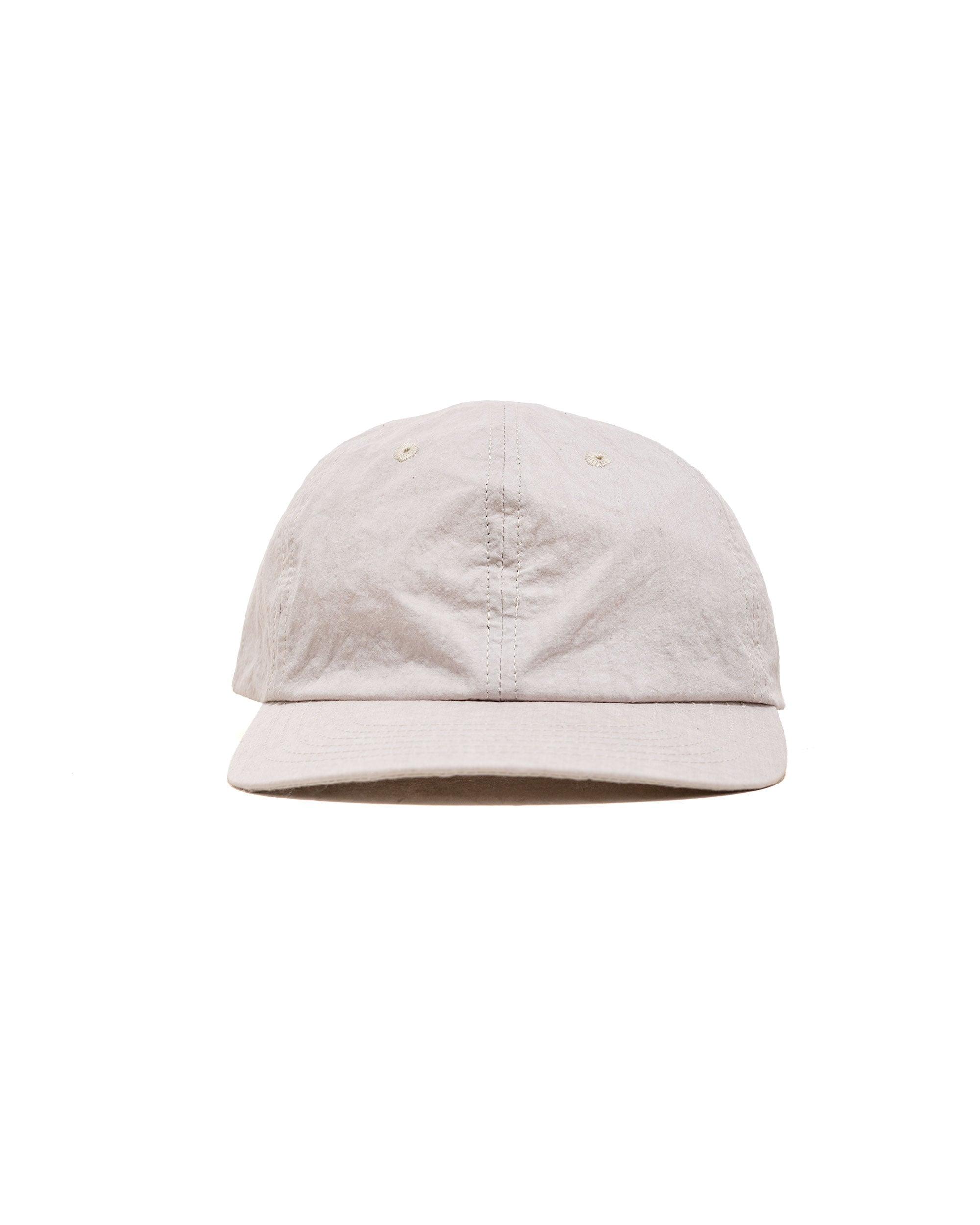 6 Panel Strap Back Cap Cotton Nylon Dyed Cloth Light Grey