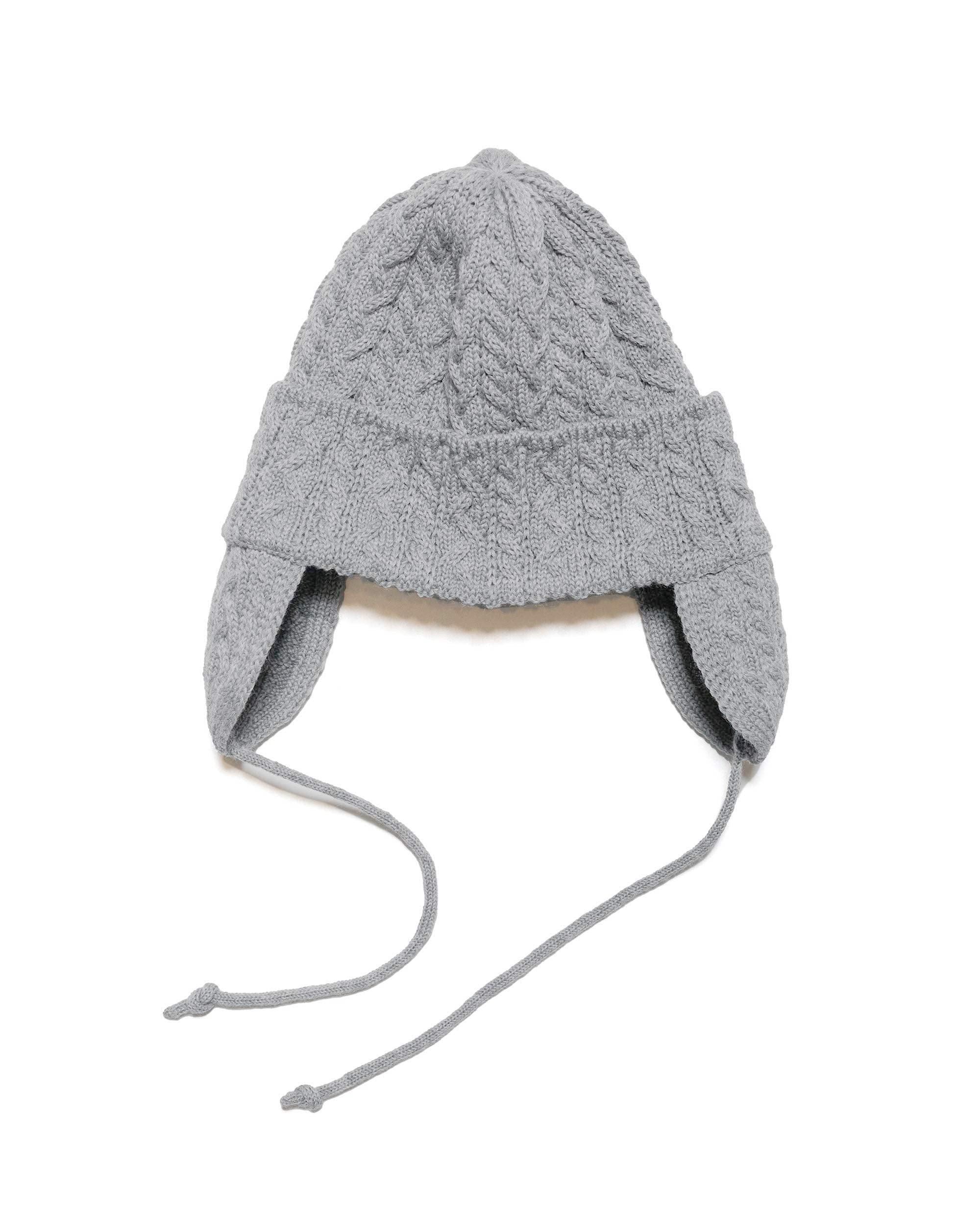 Elias Knit Flightcap Italian Merino Wool Light Grey