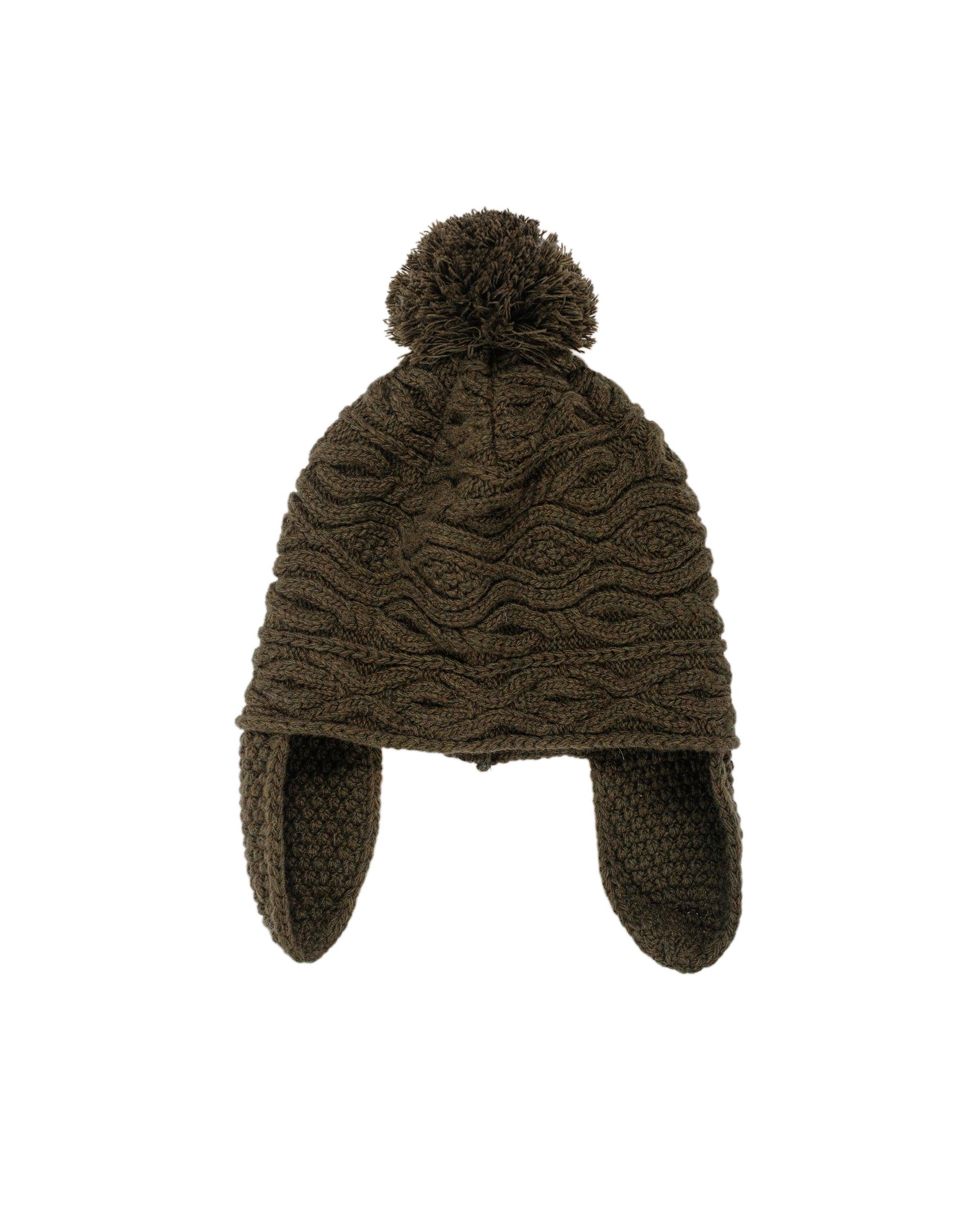 Pom Pom Beanie Lambswool Olive